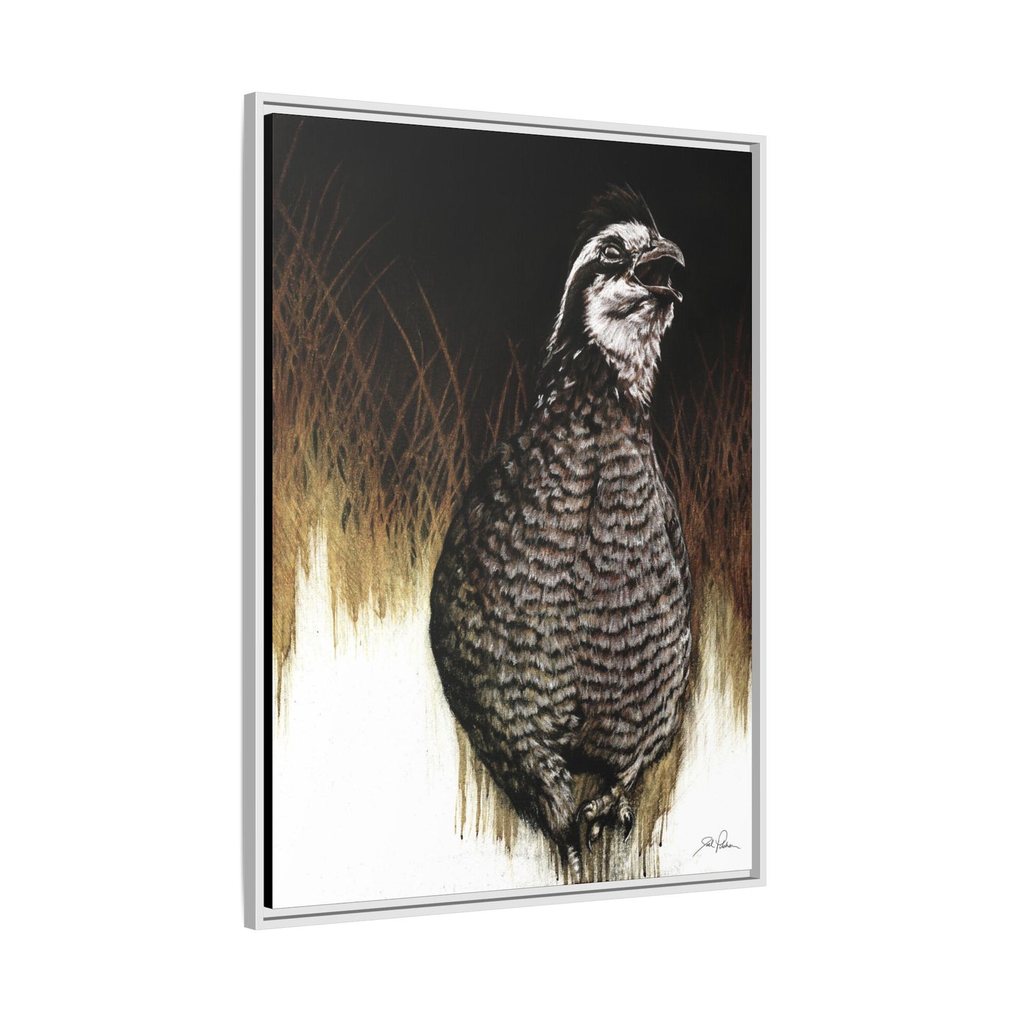 "Call of the Upland Quail" Framed Canvas