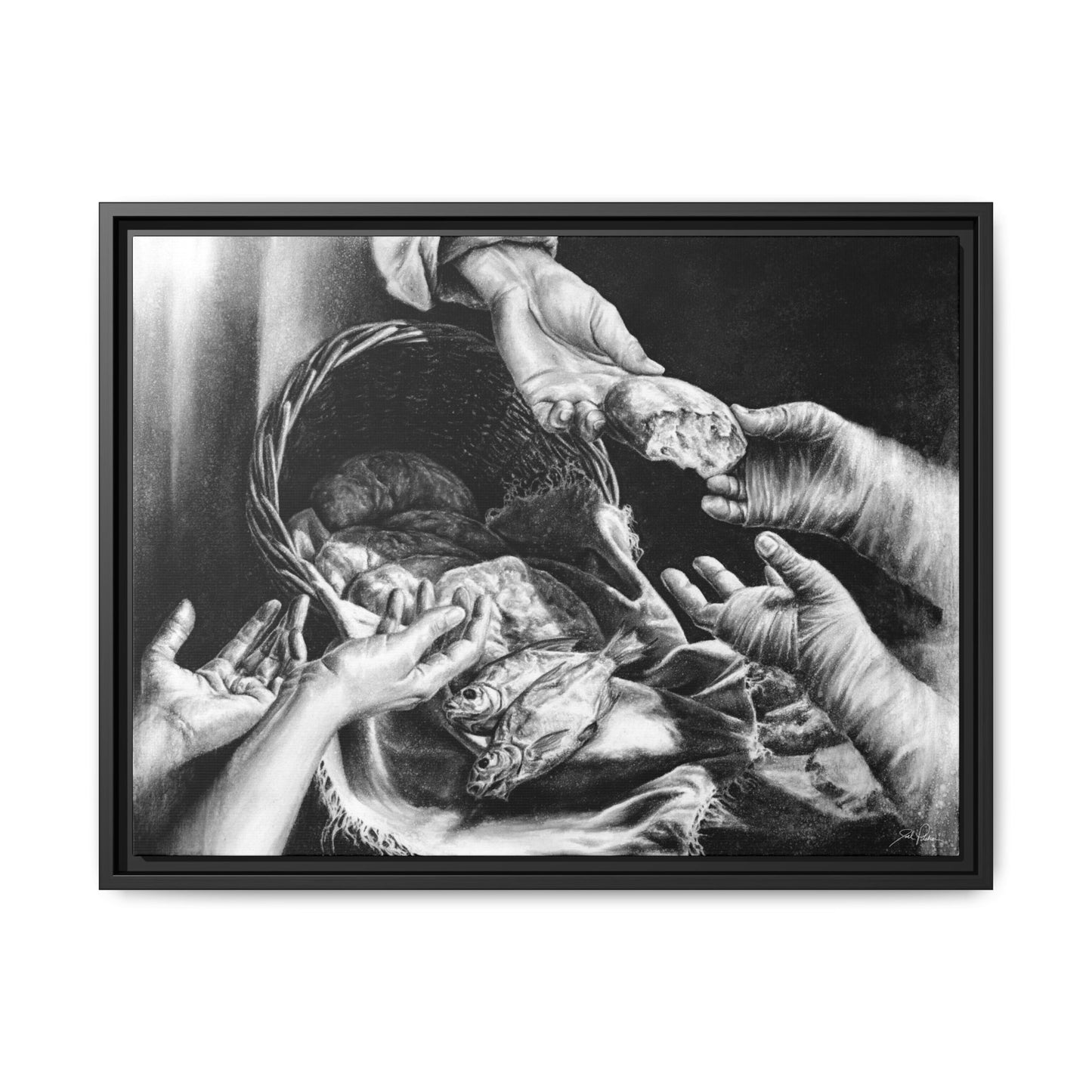 "Loaves and Fishes" Framed Canvas
