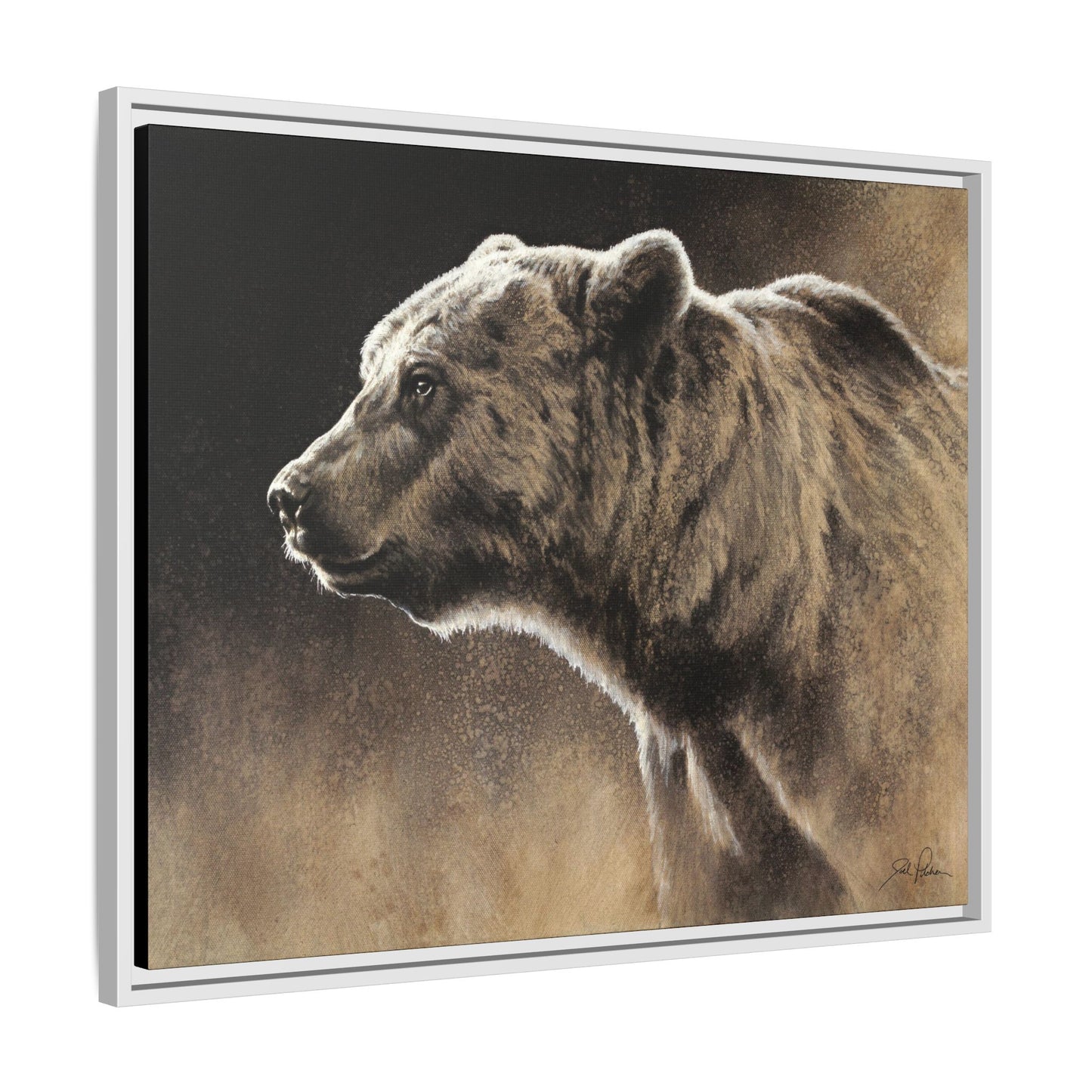"Grizzly" Framed Canvas