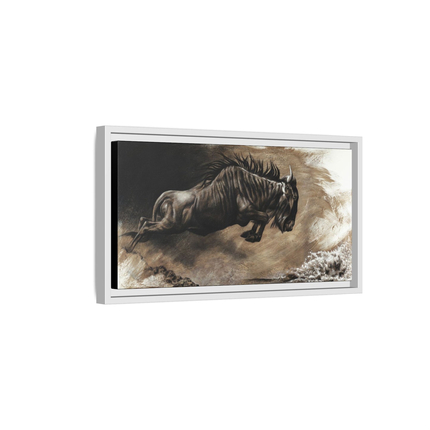 "Wildebeest" Framed Canvas