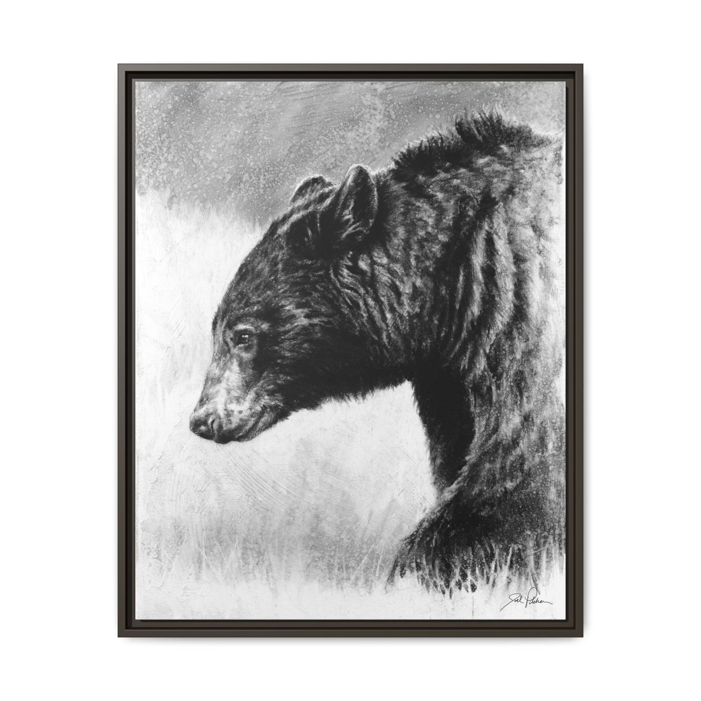 "Burly Bear" Framed Canvas
