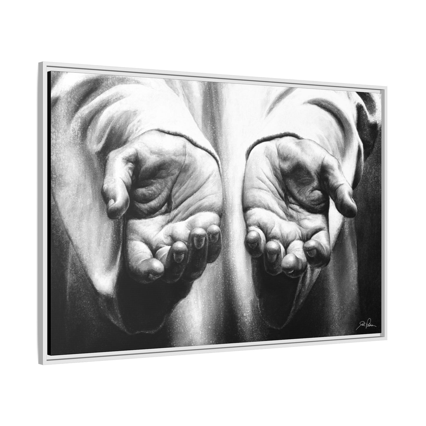 "His Hands" Framed Canvas