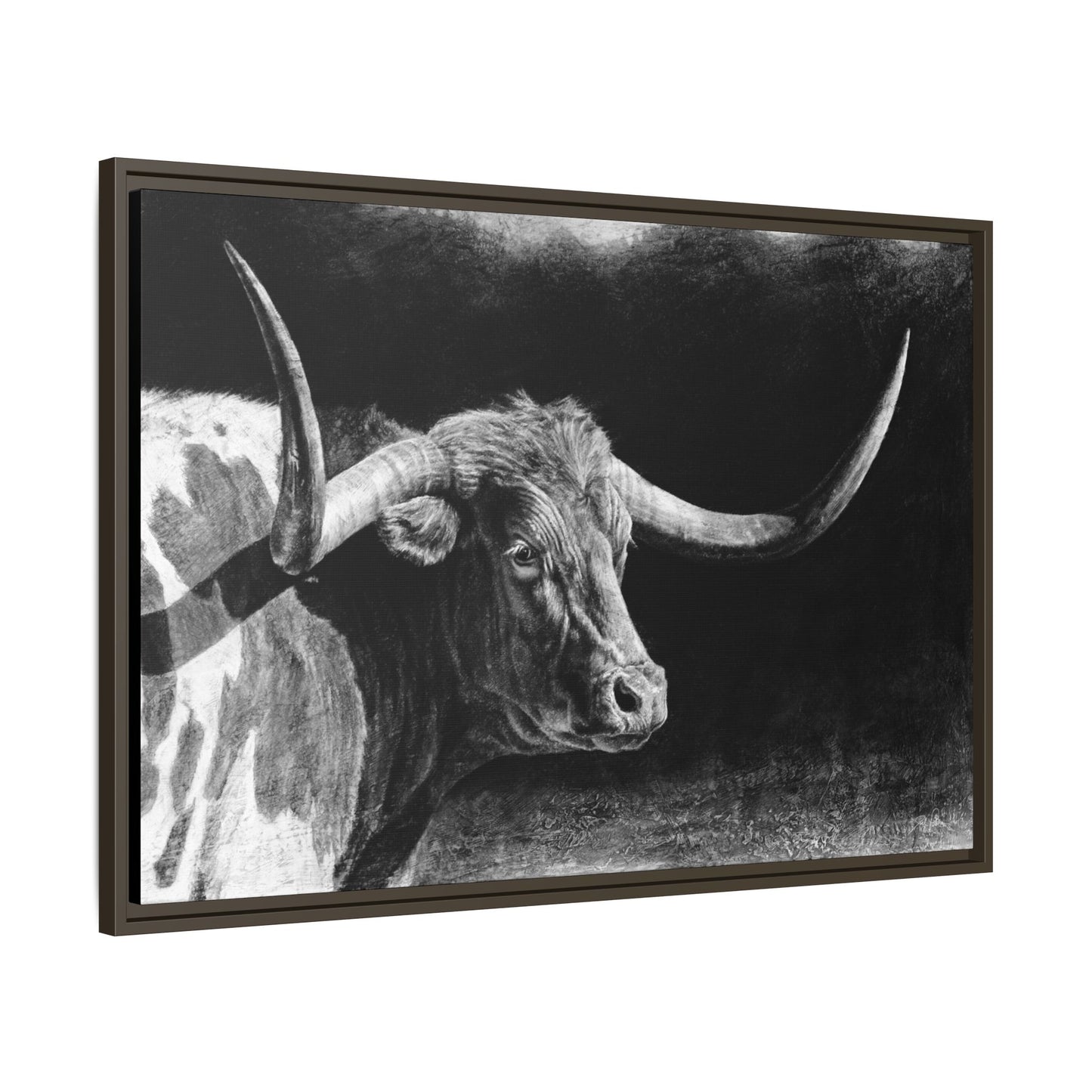 "Longhorn II" Framed Canvas