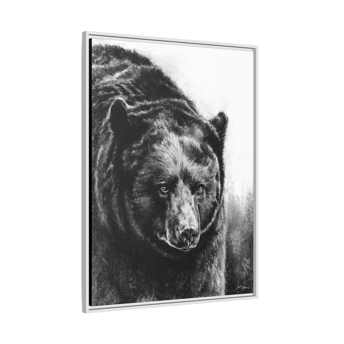 "Black Bear" Framed Canvas