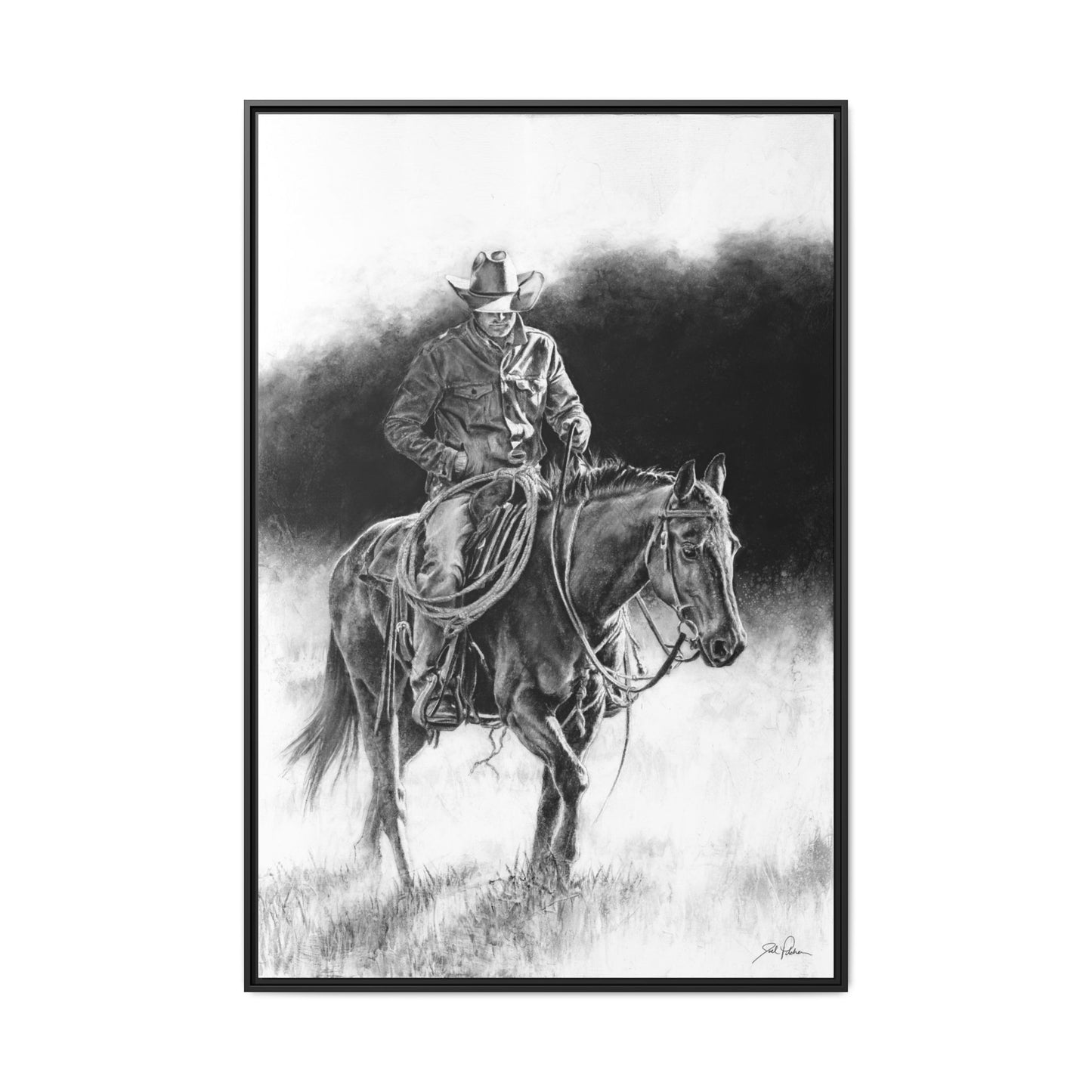 "Ridin' for the Brand" Framed Canvas