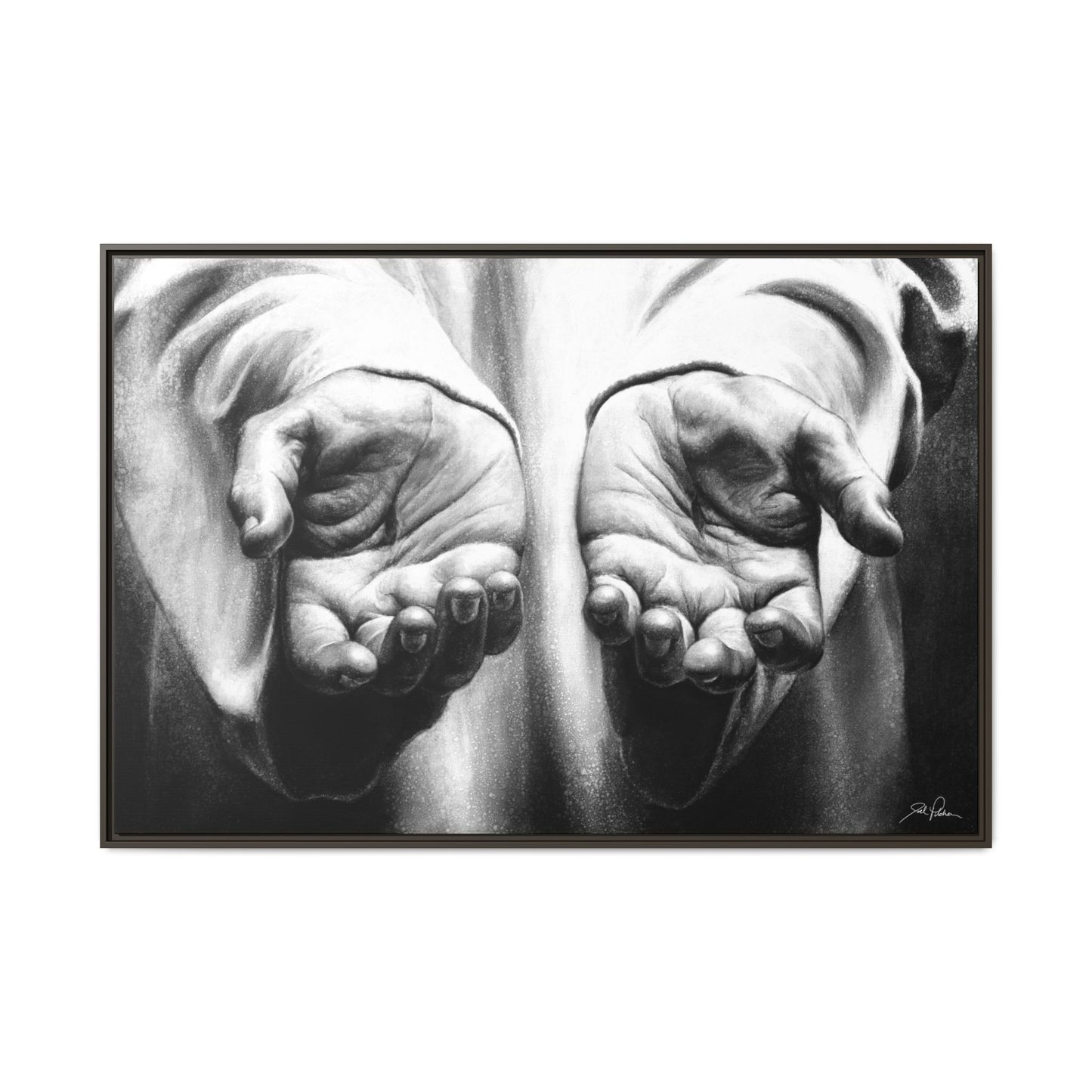 "His Hands" Framed Canvas