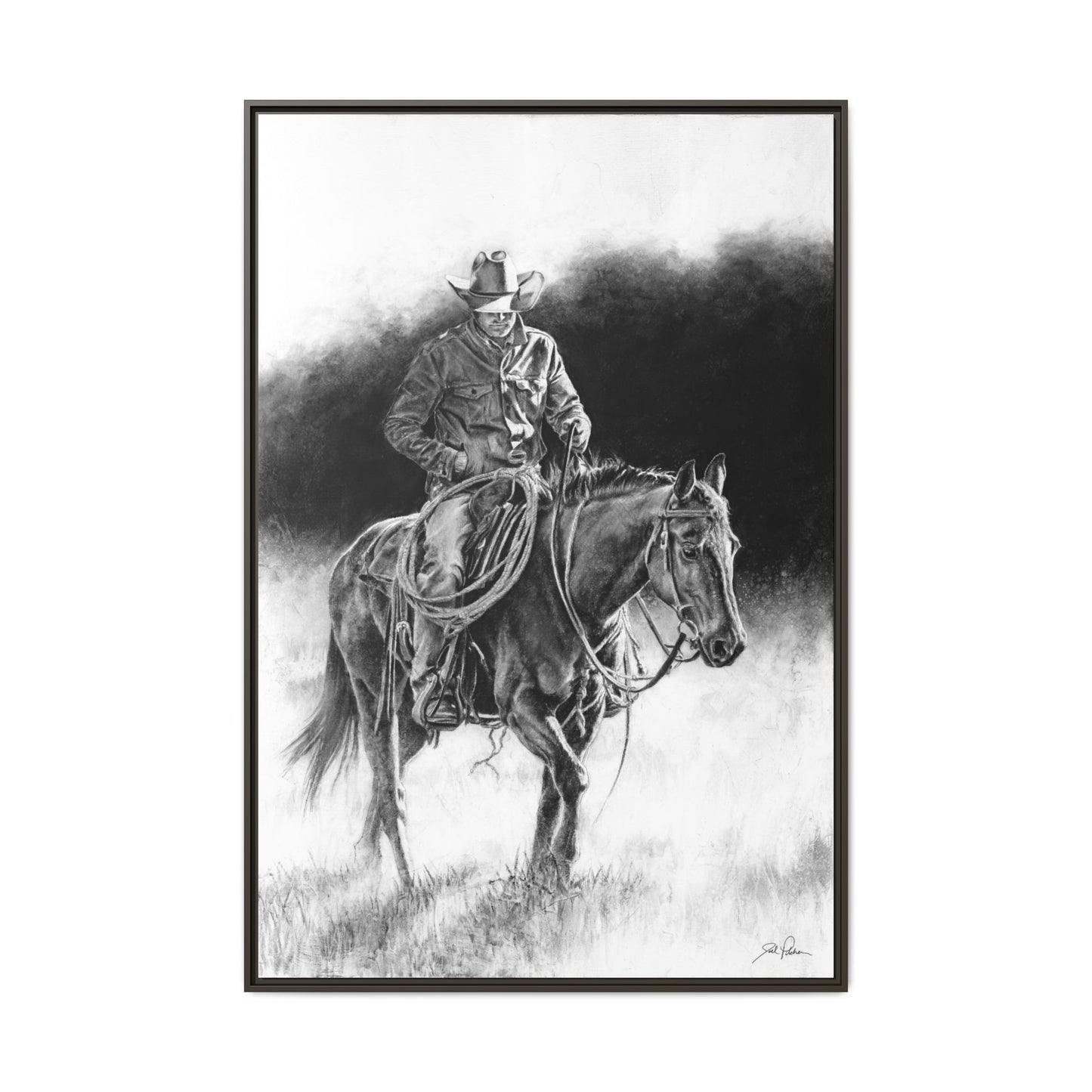 "Ridin' for the Brand" Framed Canvas