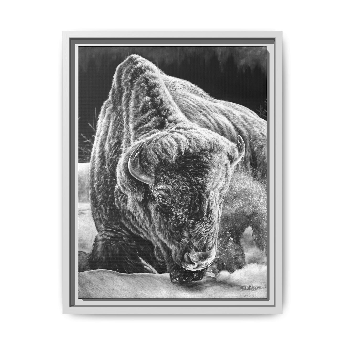 "Snowman" Framed Canvas