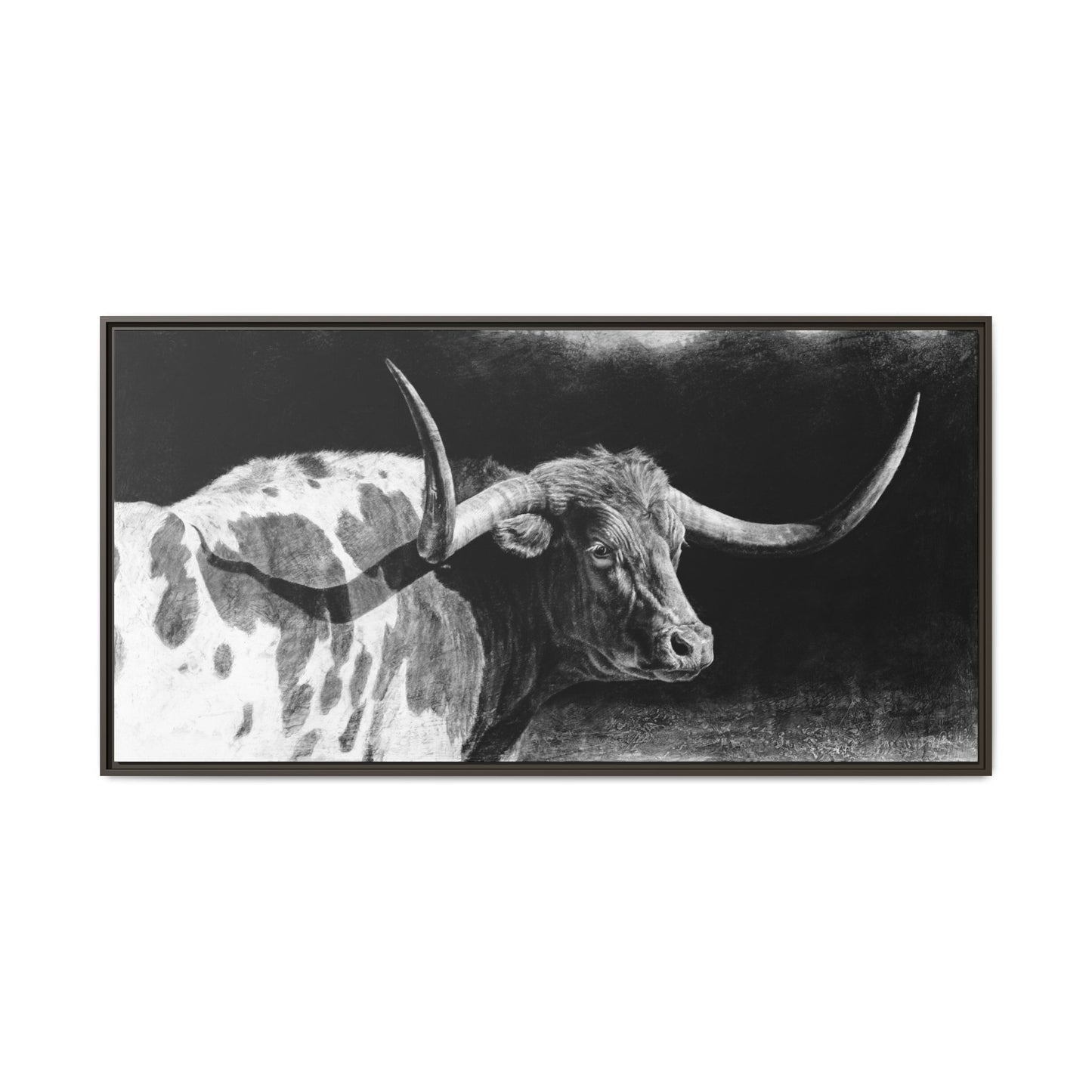 "Longhorn II" Framed Canvas