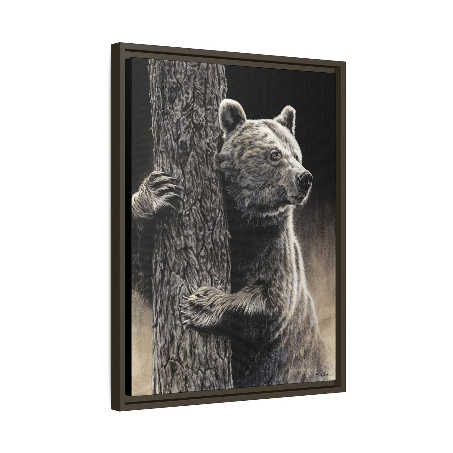 "Bear Hug" Framed Canvas