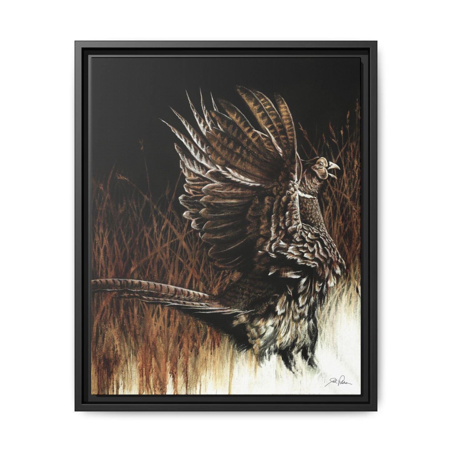 "Call of the Upland Pheasant" Framed Canvas