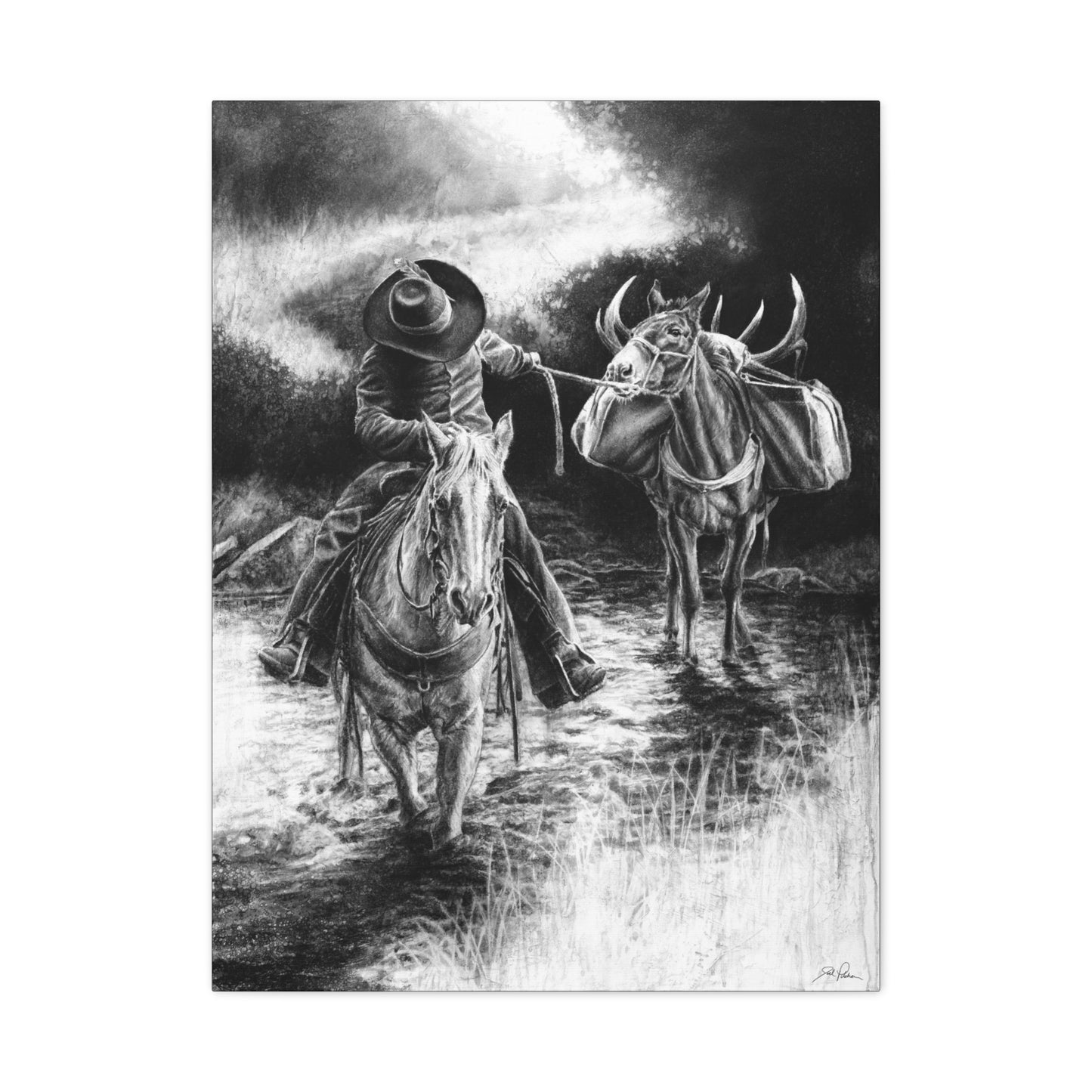"Shallow Crossing" Stretched Canvas