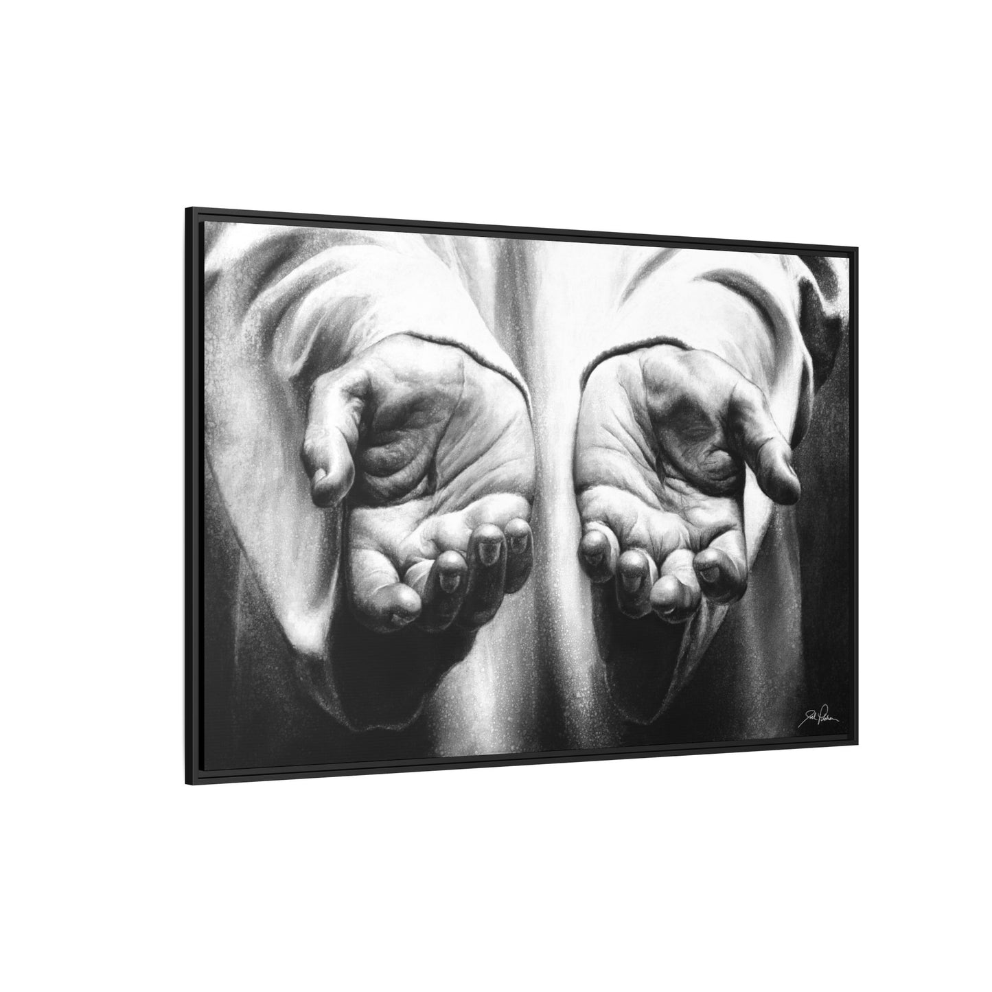 "His Hands" Framed Canvas