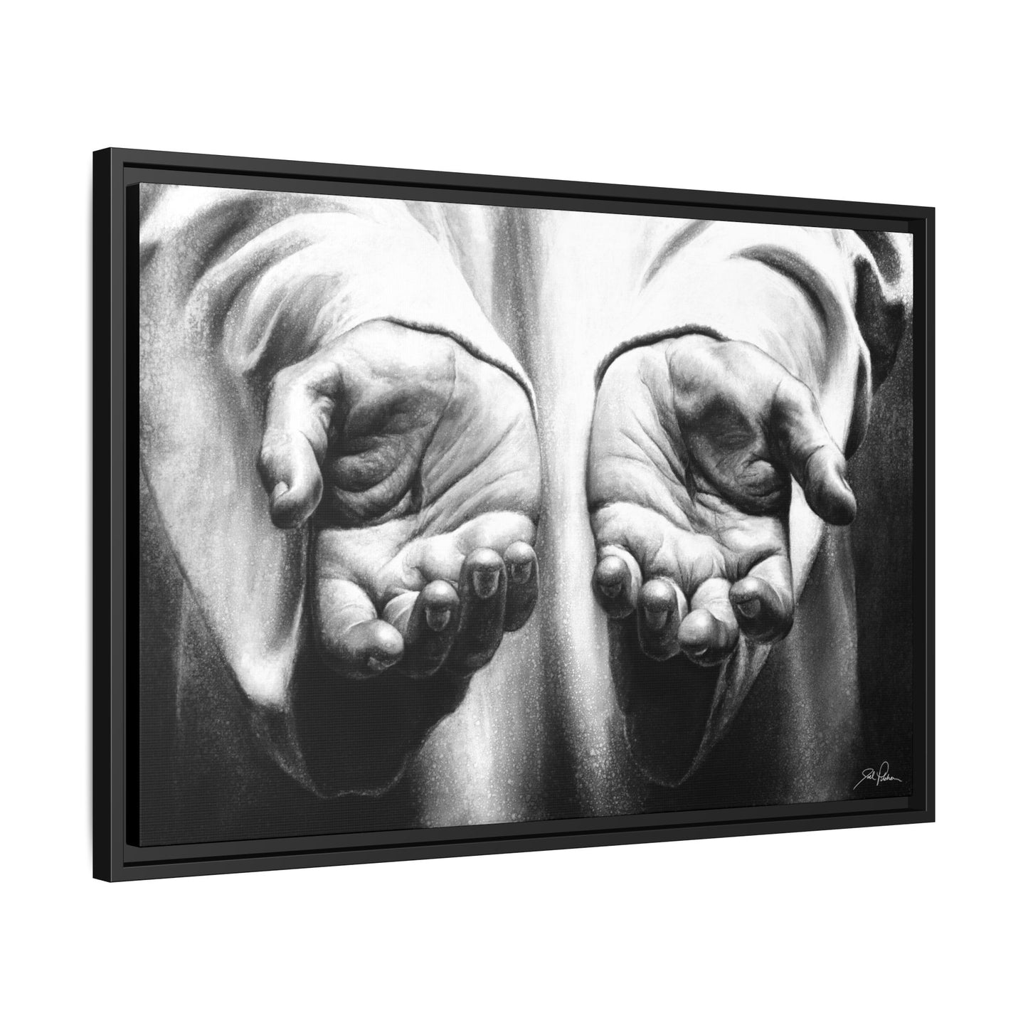 "His Hands" Framed Canvas