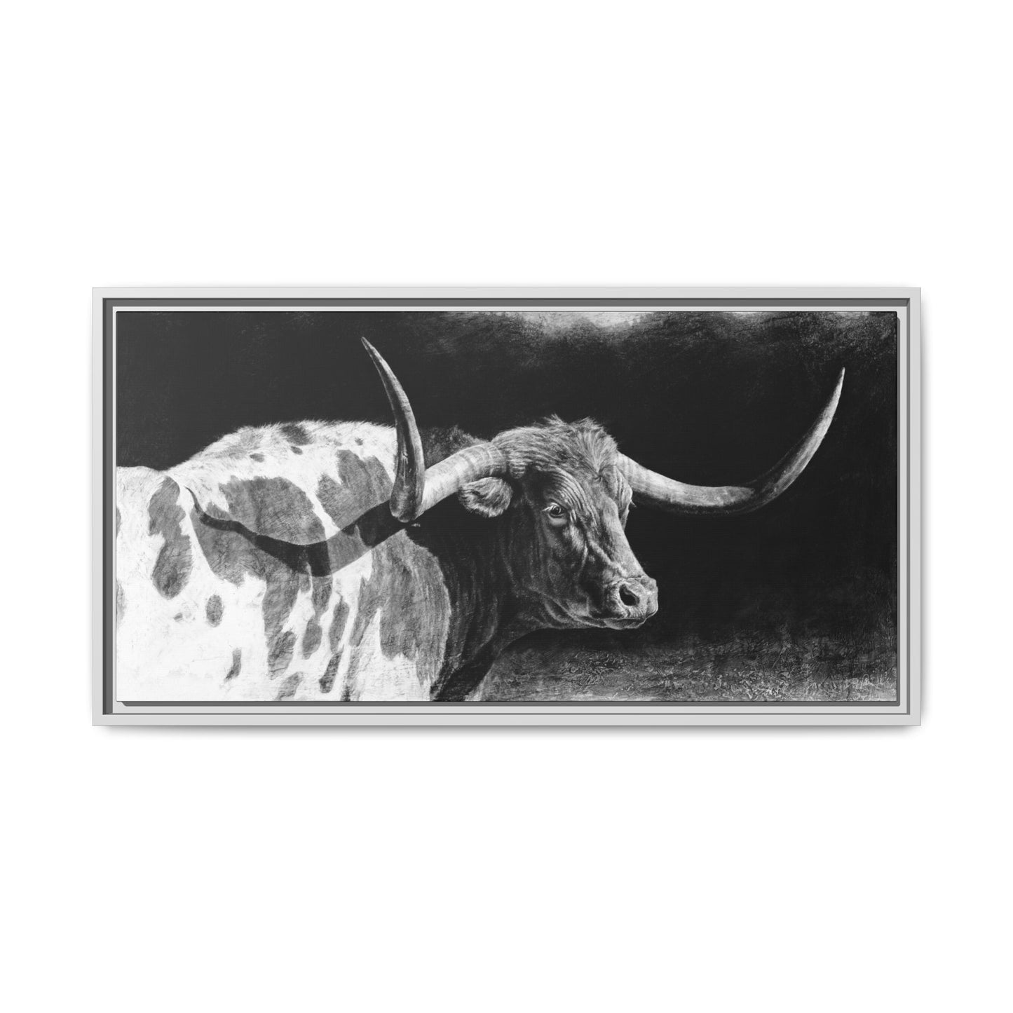 "Longhorn II" Framed Canvas