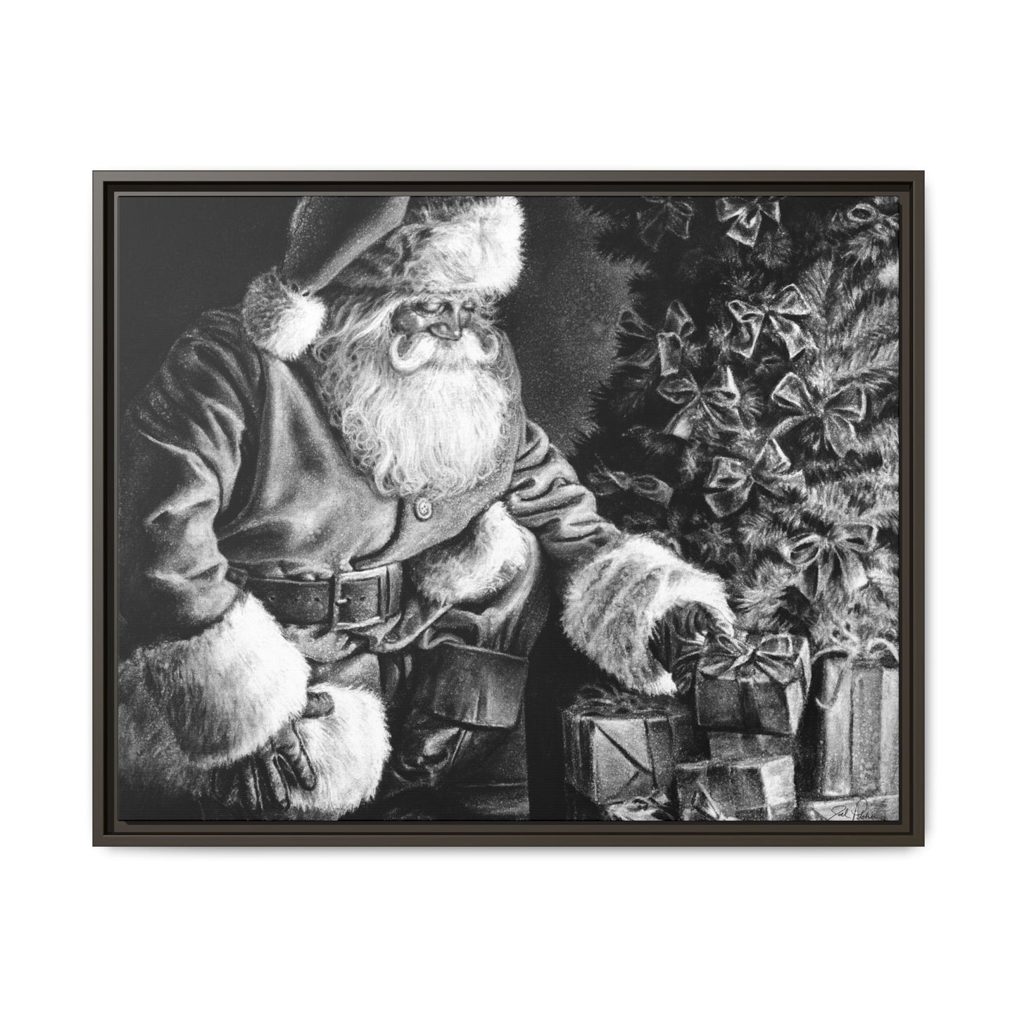 "Secret Santa" Framed Canvas