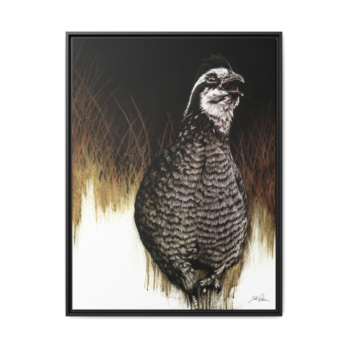 "Call of the Upland Quail" Framed Canvas