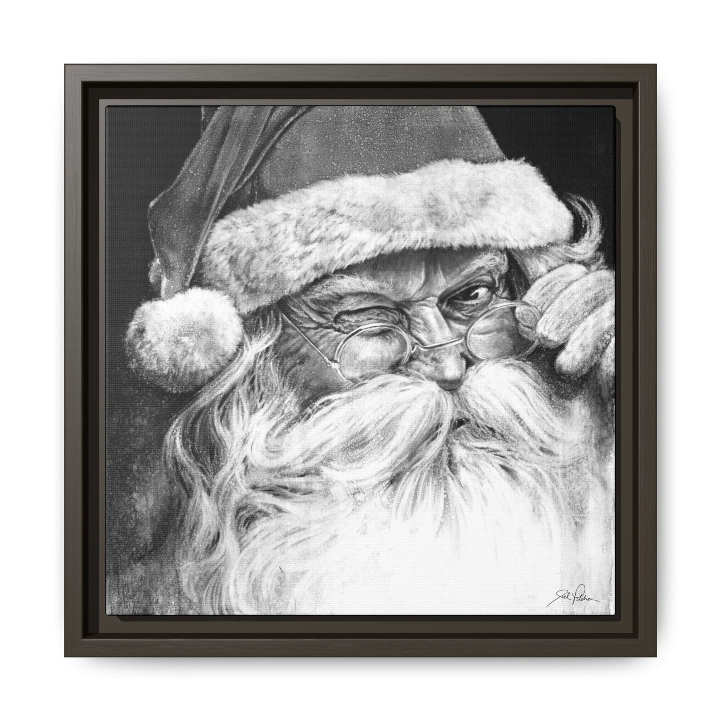 "Ol' Saint Nick" Framed Canvas
