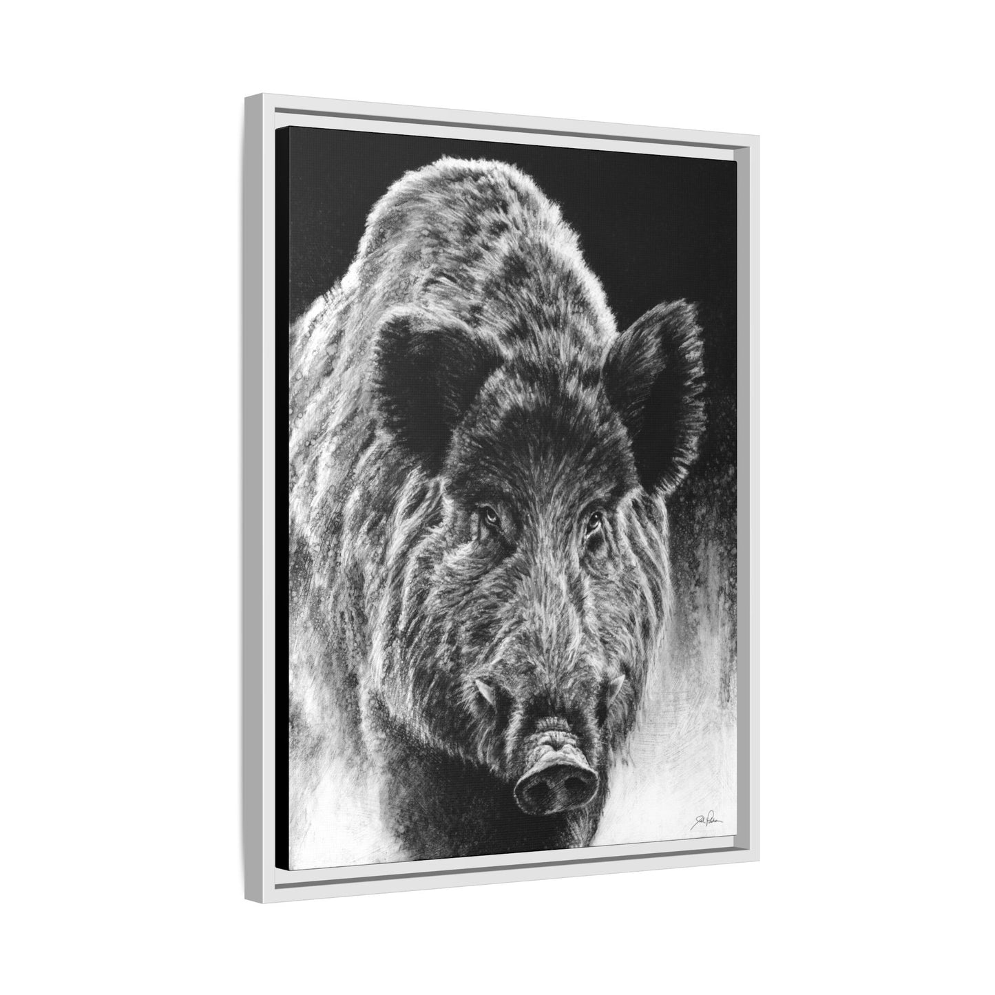 "Wild Boar" Framed Canvas