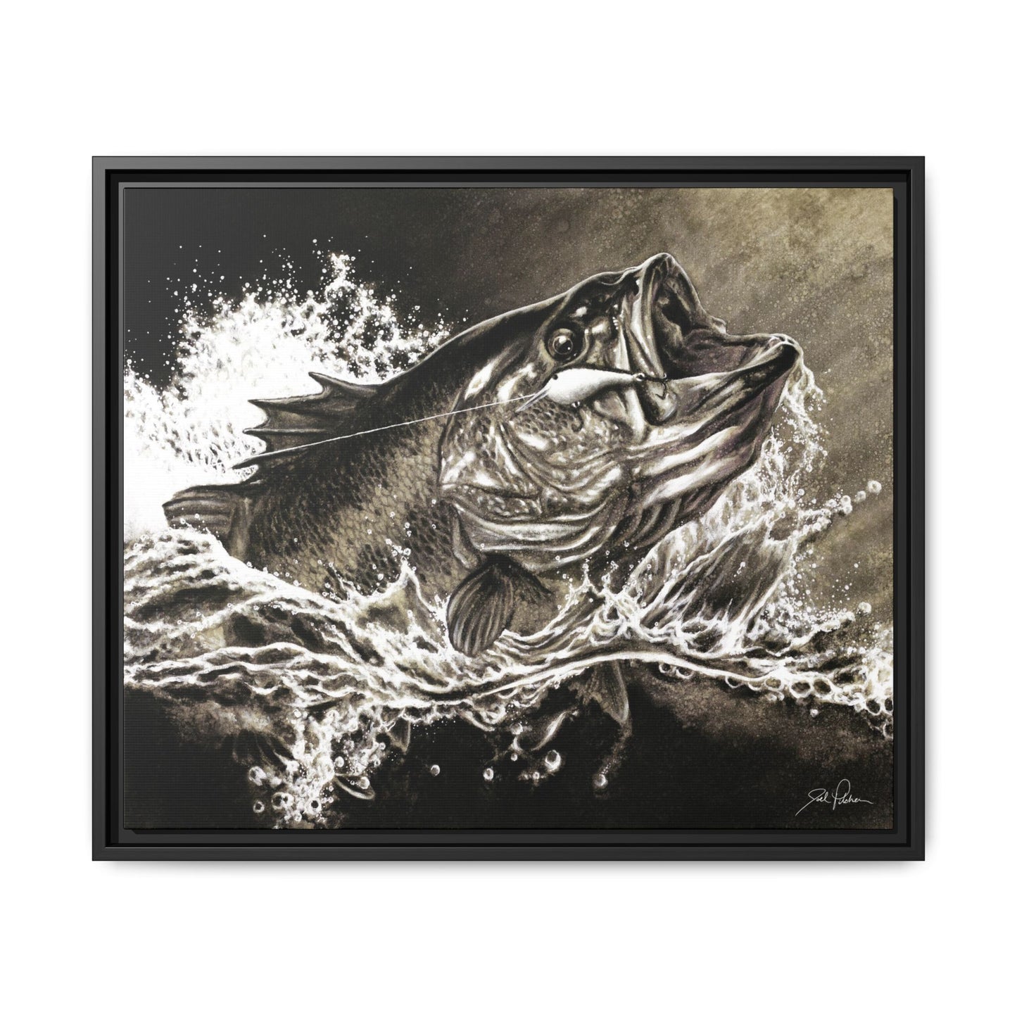 "Hooked" Framed Canvas
