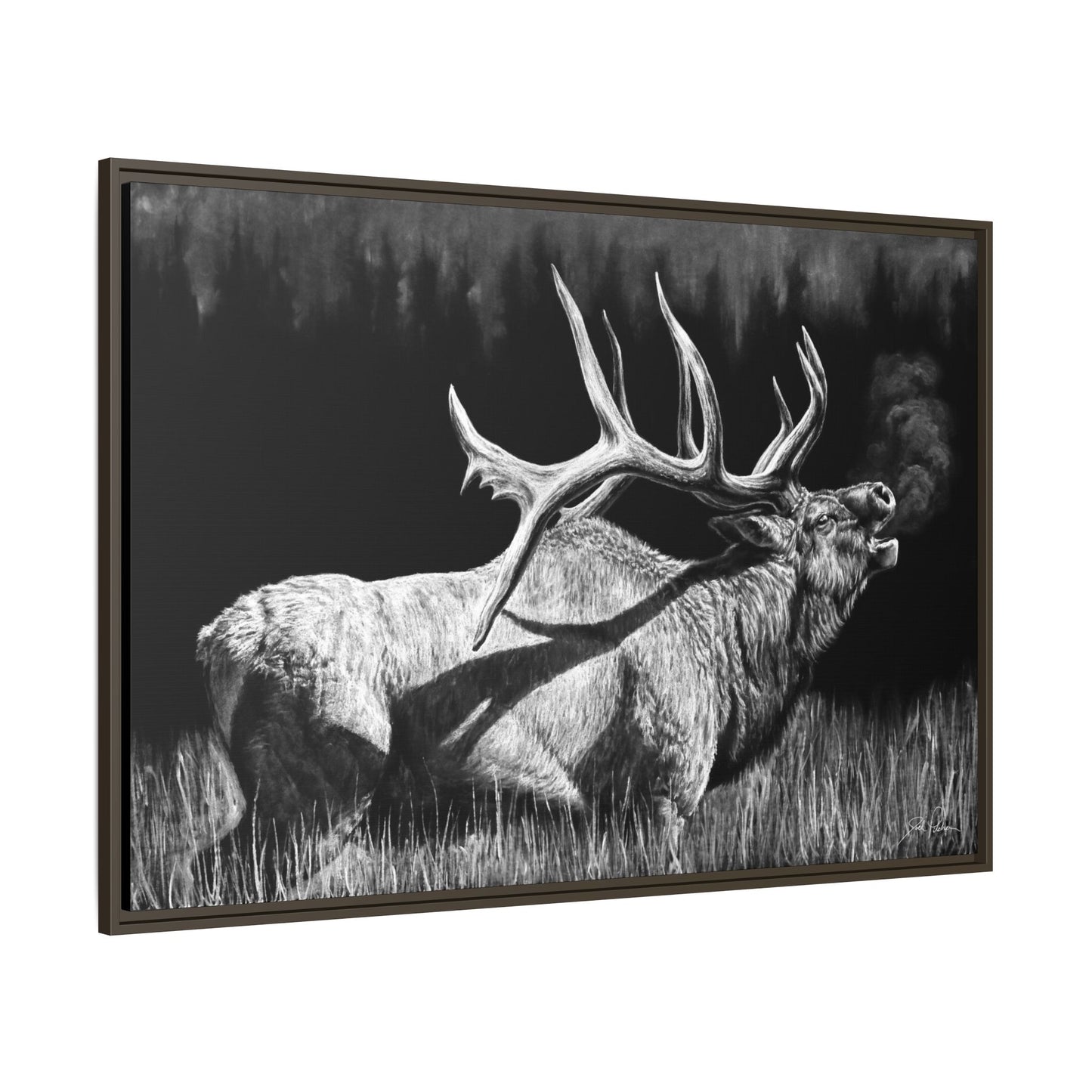 "Firebull" Framed Canvas