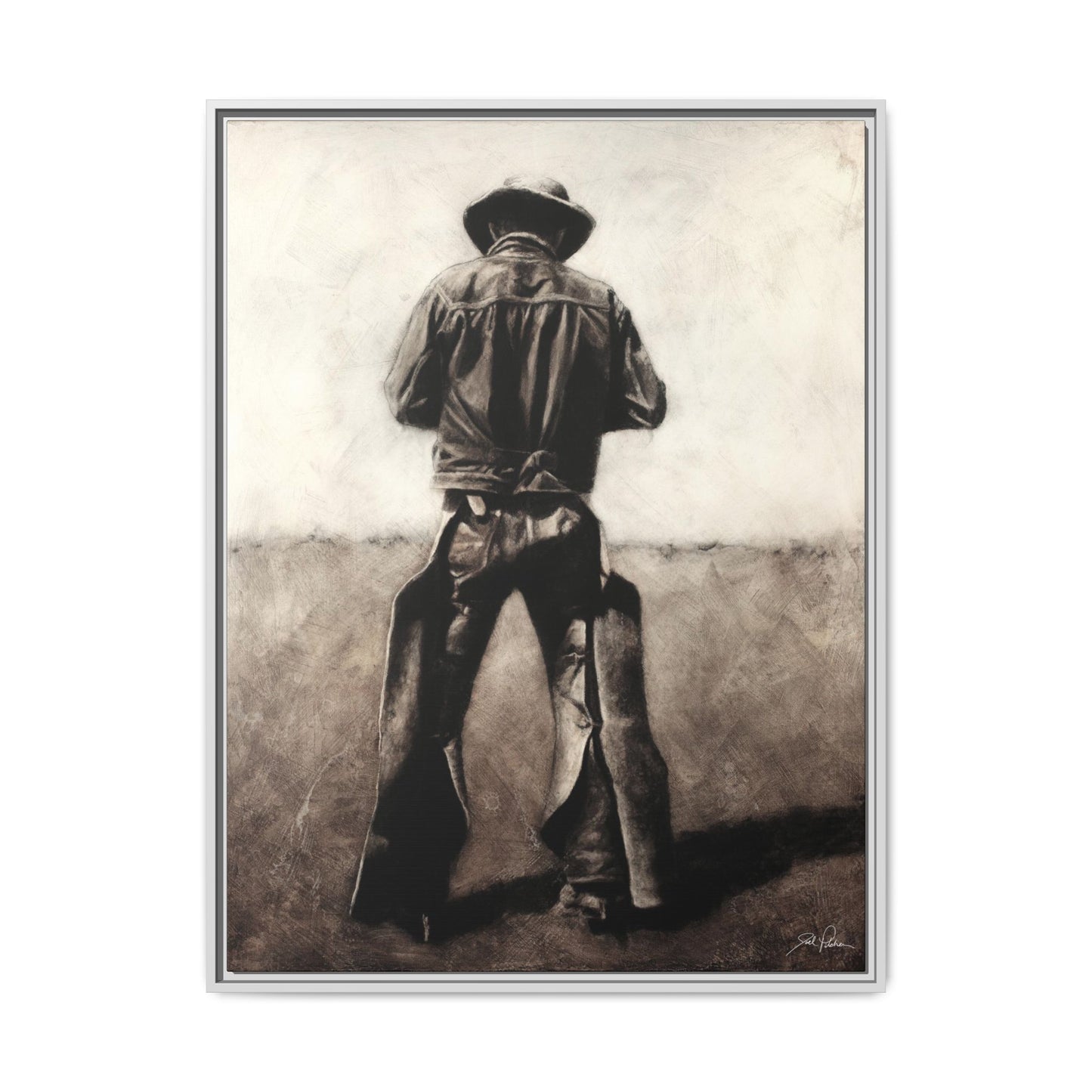 "Cowboy" Framed Canvas