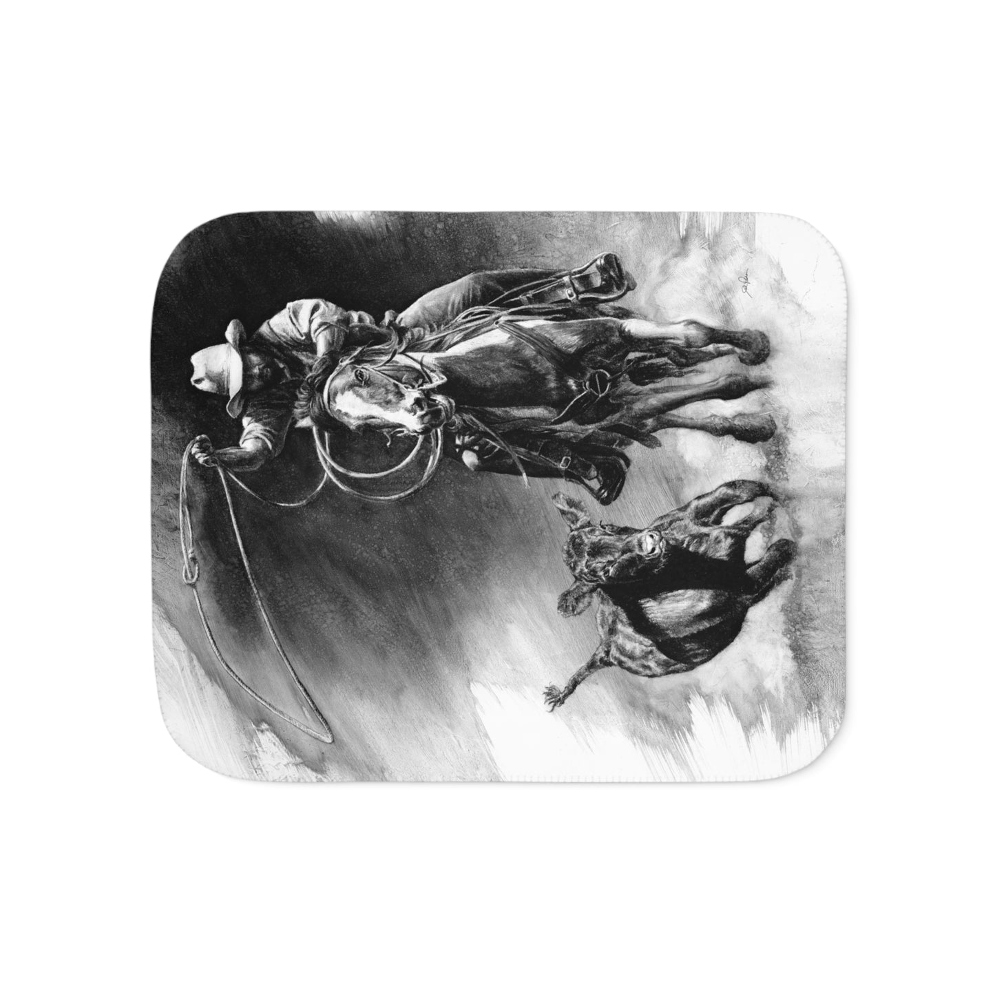 "Calf Roping" Sherpa Blanket.
