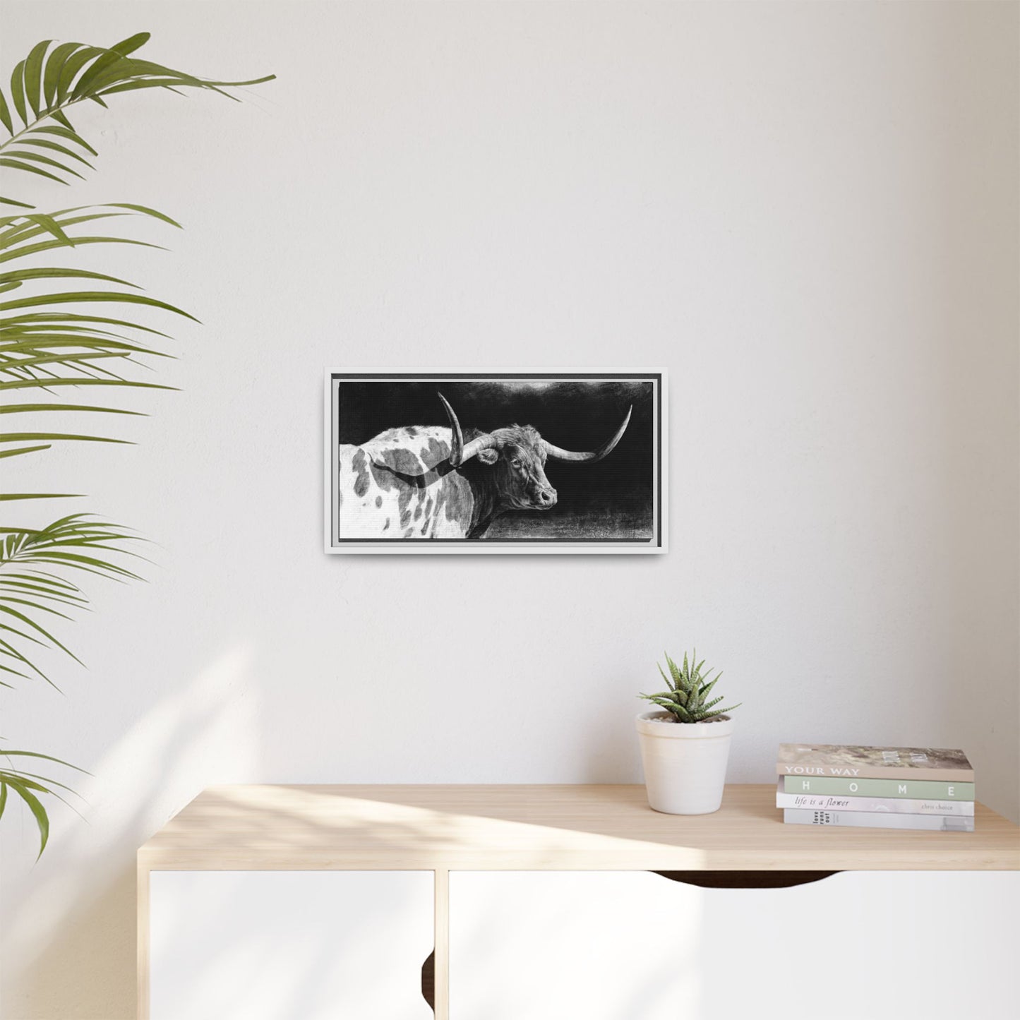 "Longhorn II" Framed Canvas