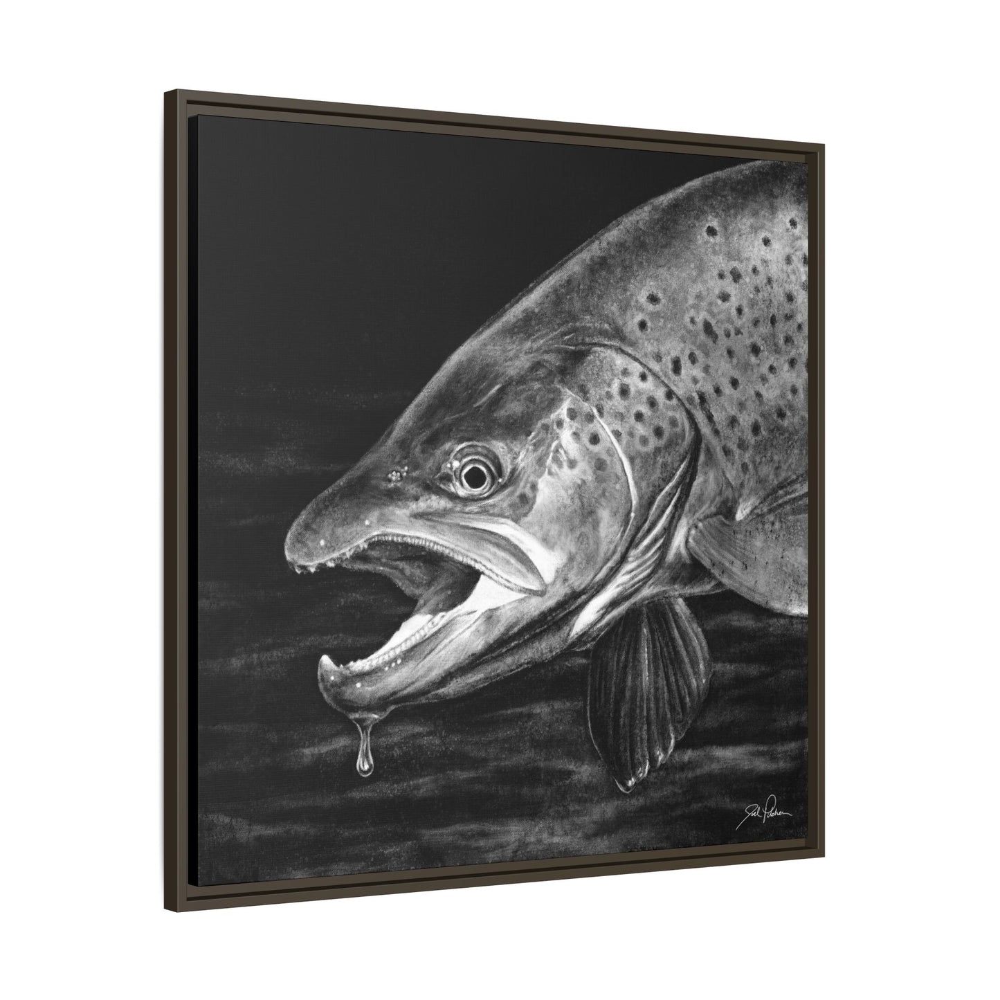 "Brown Trout" Framed Canvas