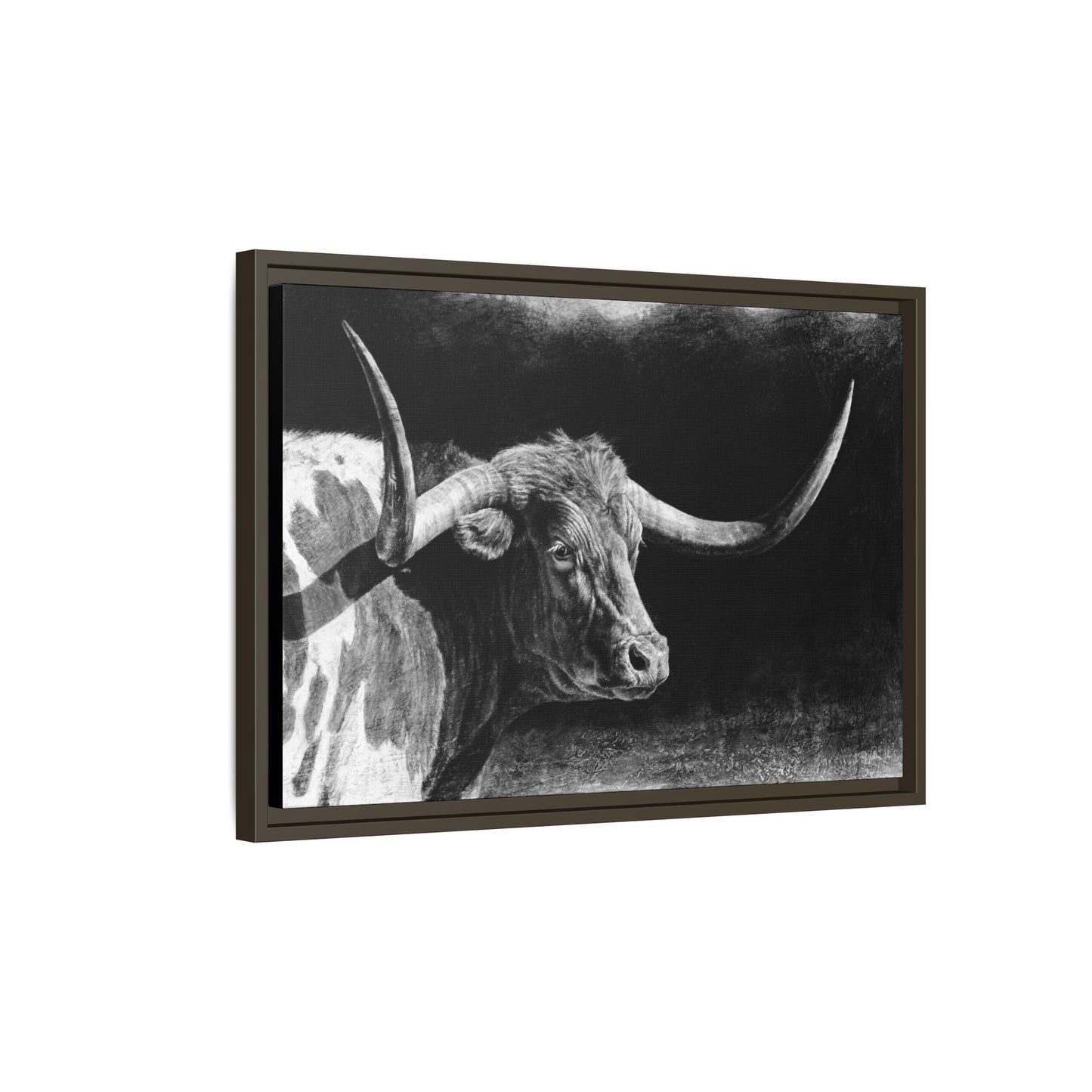 "Longhorn II" Framed Canvas