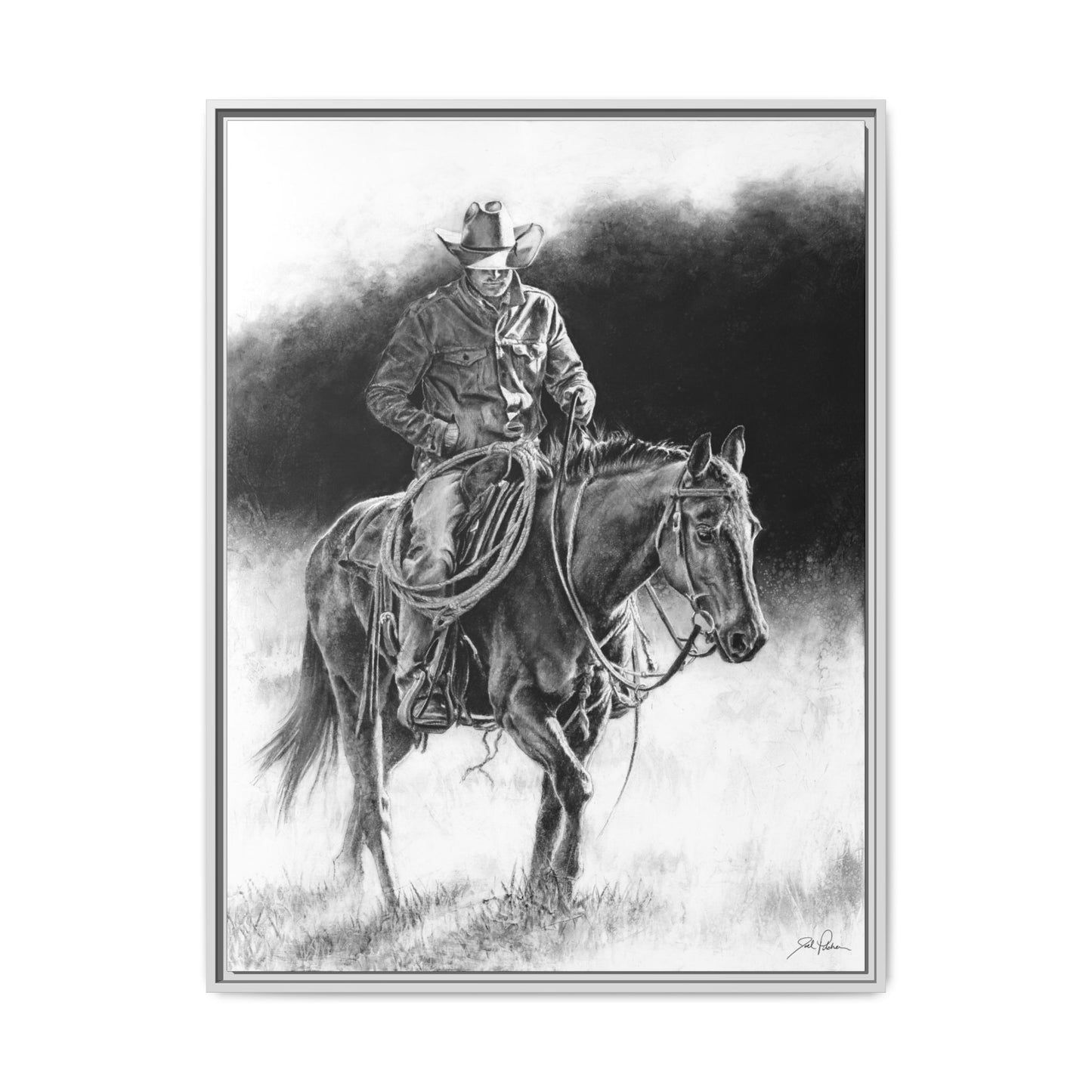 "Ridin' for the Brand" Framed Canvas