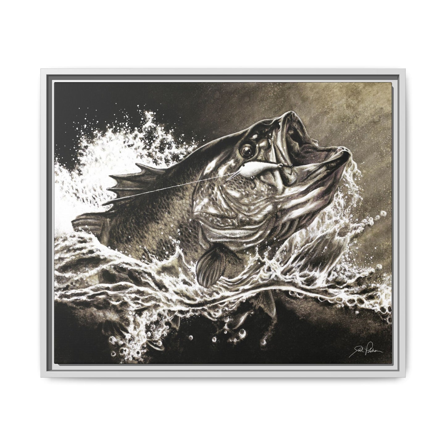 "Hooked" Framed Canvas