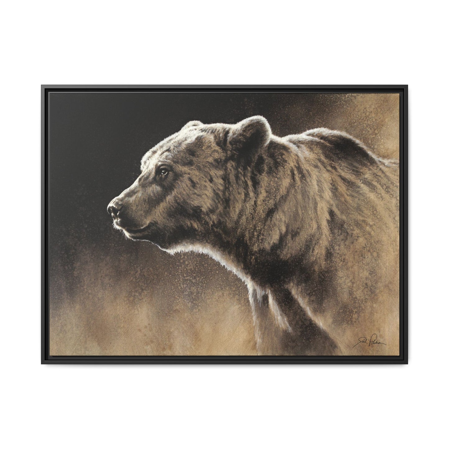 "Grizzly" Framed Canvas