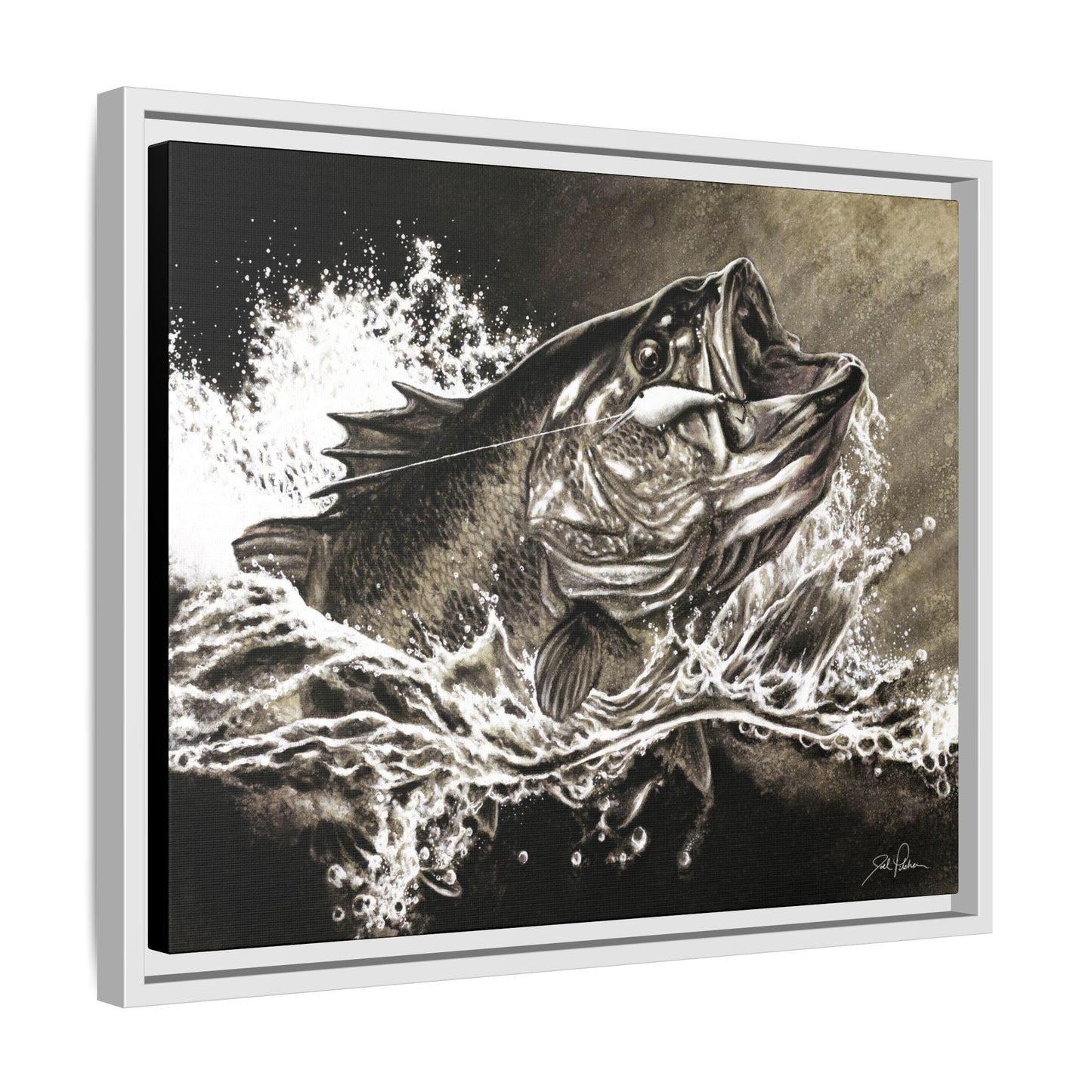"Hooked" Framed Canvas