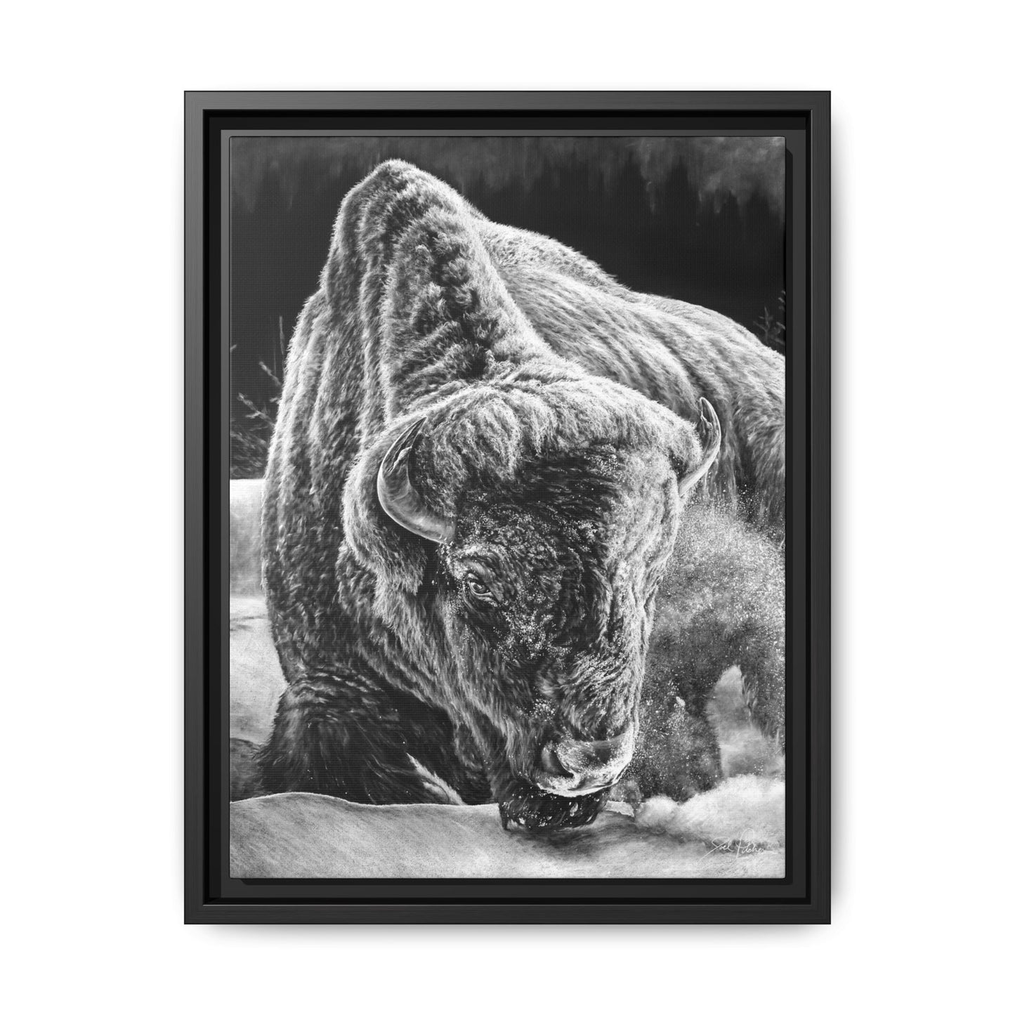 "Snowman" Framed Canvas
