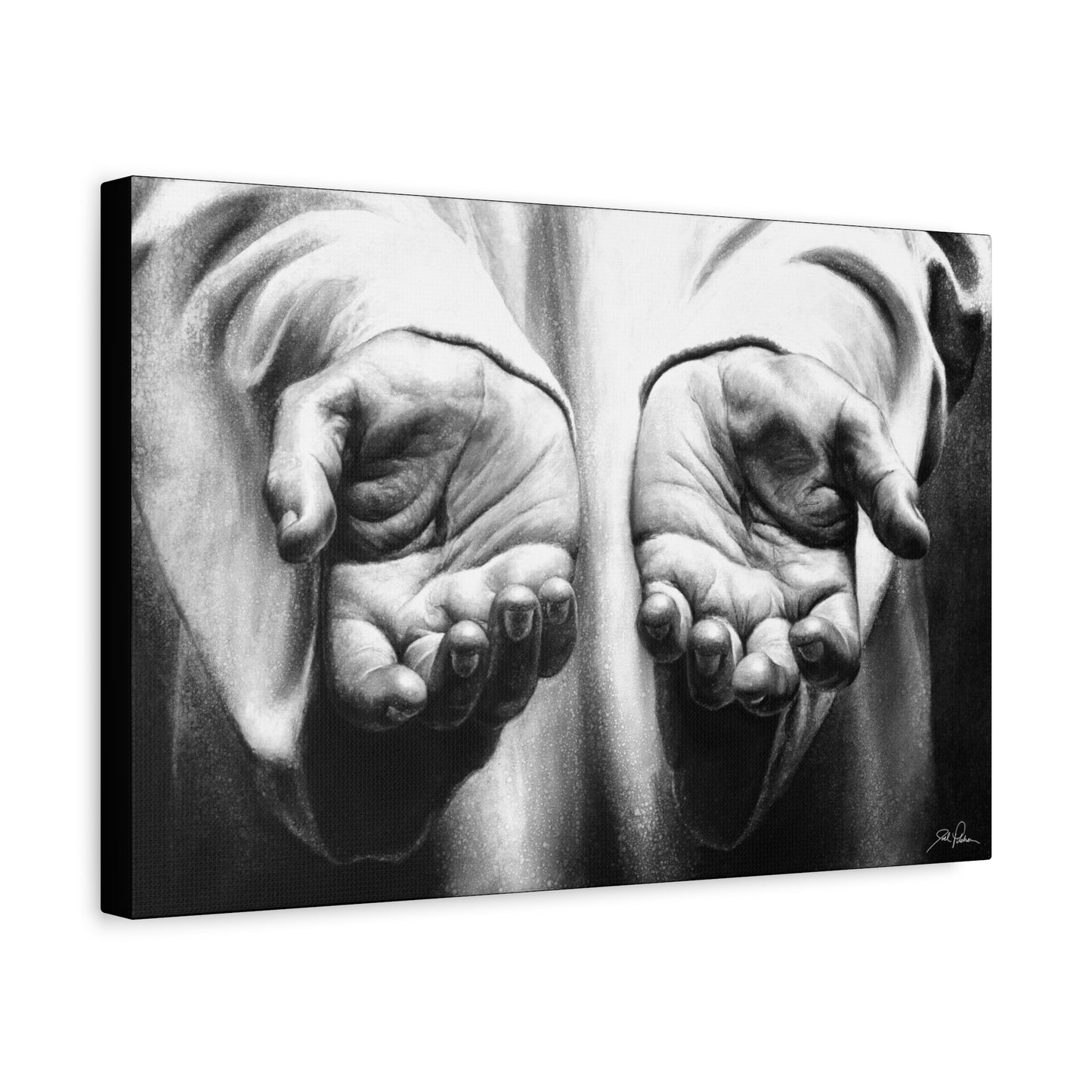 "His Hands" Stretched Canvas