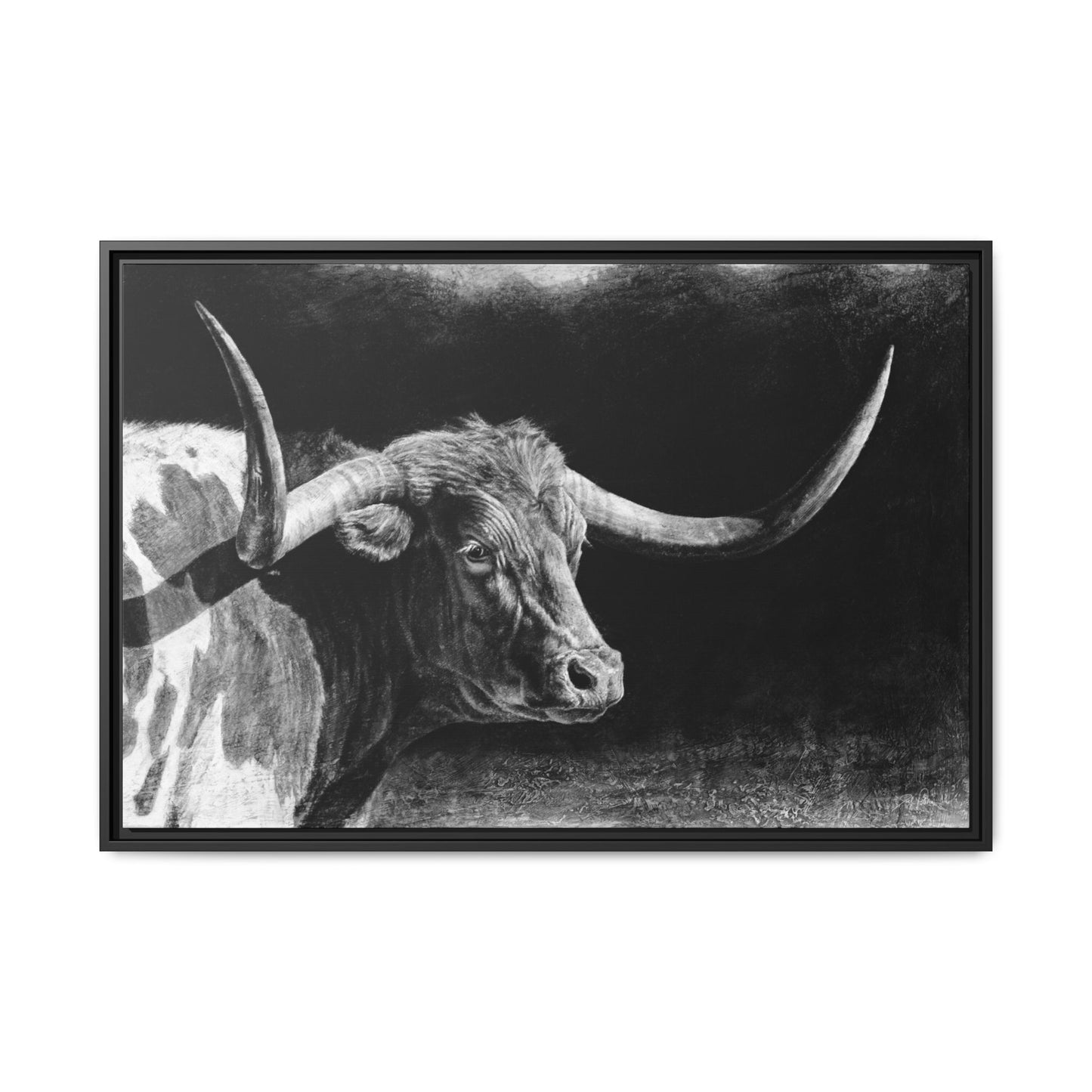 "Longhorn II" Framed Canvas