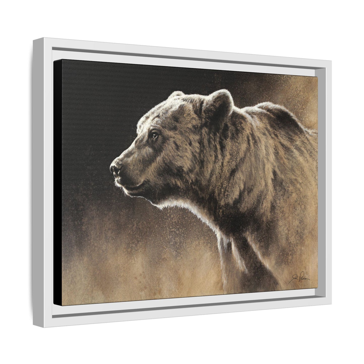 "Grizzly" Framed Canvas