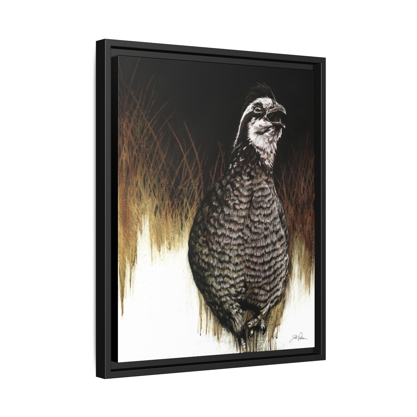 "Call of the Upland Quail" Framed Canvas