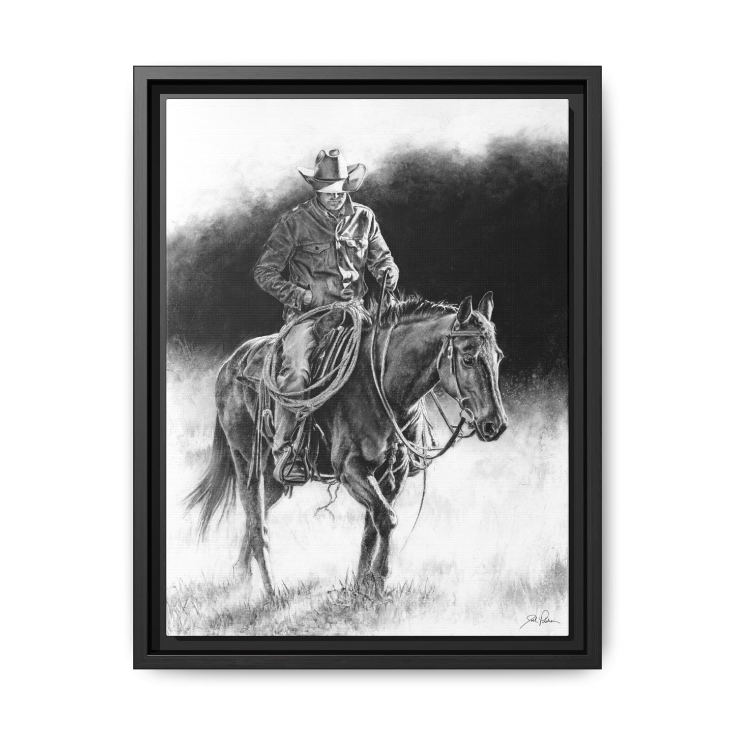 "Ridin' for the Brand" Framed Canvas
