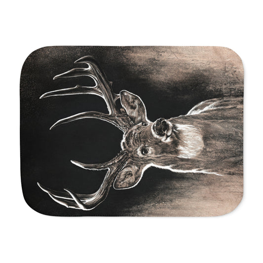 "Backlit Buck" Sherpa Blanket.