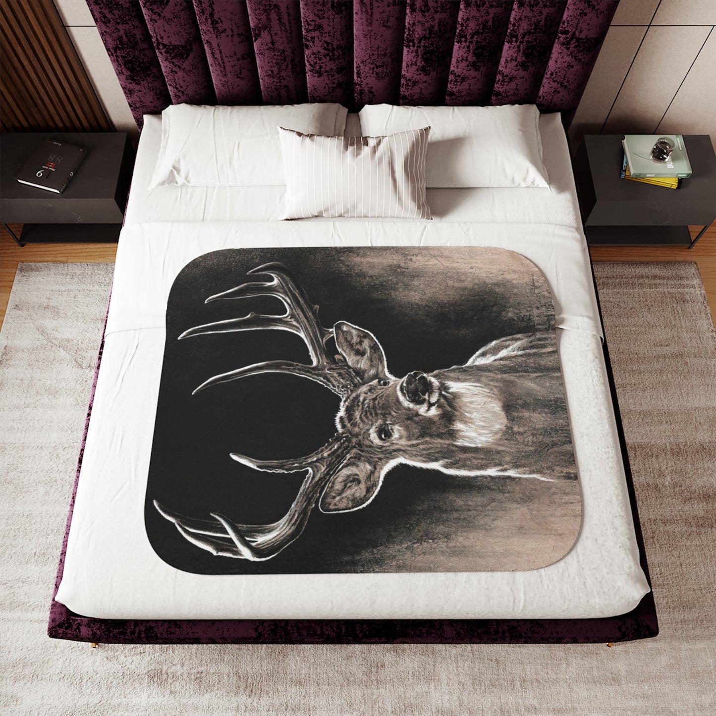 "Backlit Buck" Sherpa Blanket.