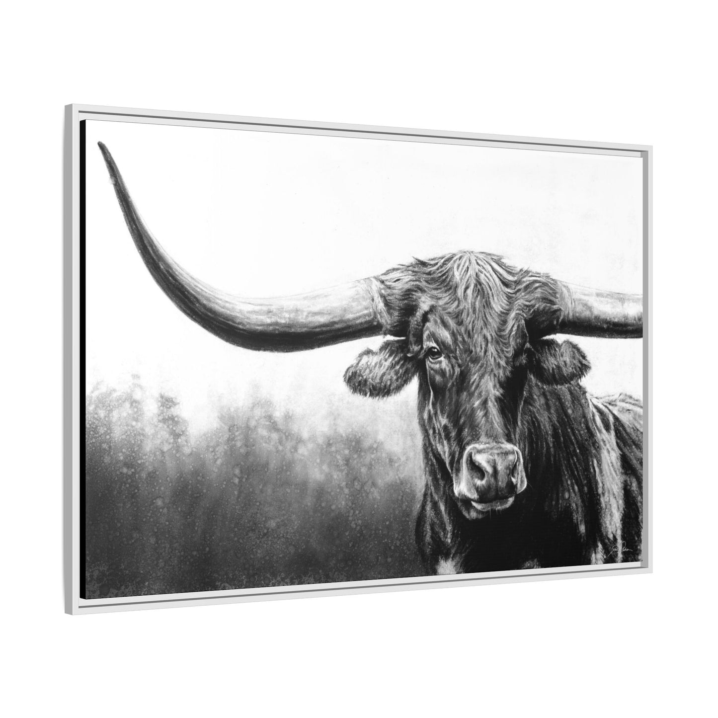 "Longhorn" Framed Canvas