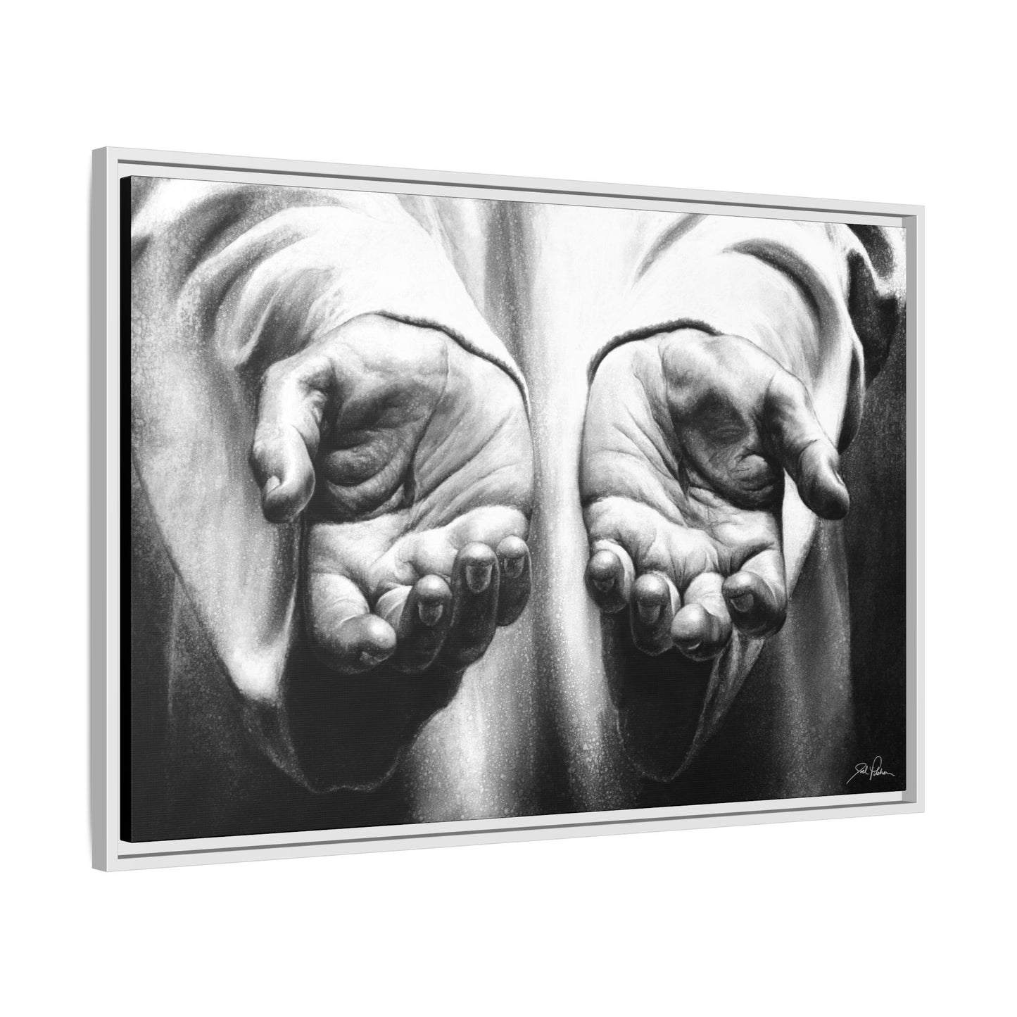"His Hands" Framed Canvas