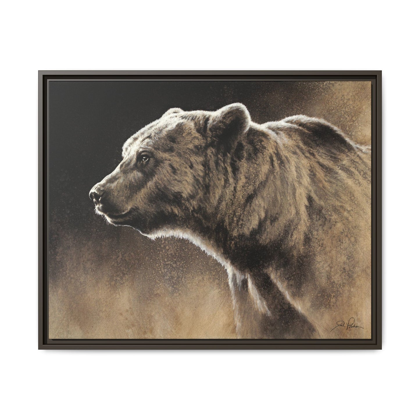 "Grizzly" Framed Canvas
