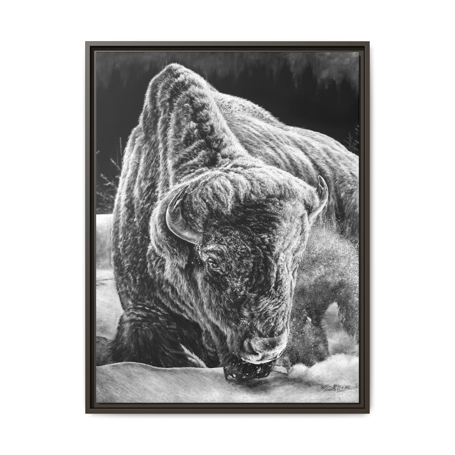 "Snowman" Framed Canvas