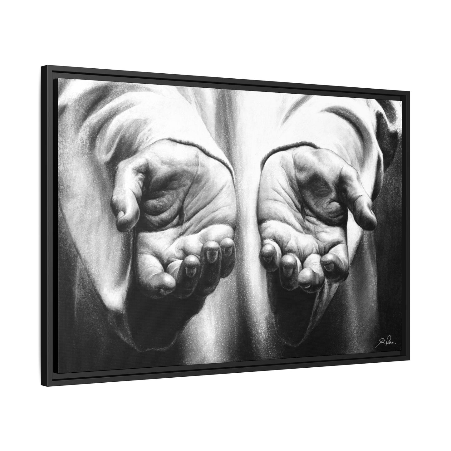 "His Hands" Framed Canvas