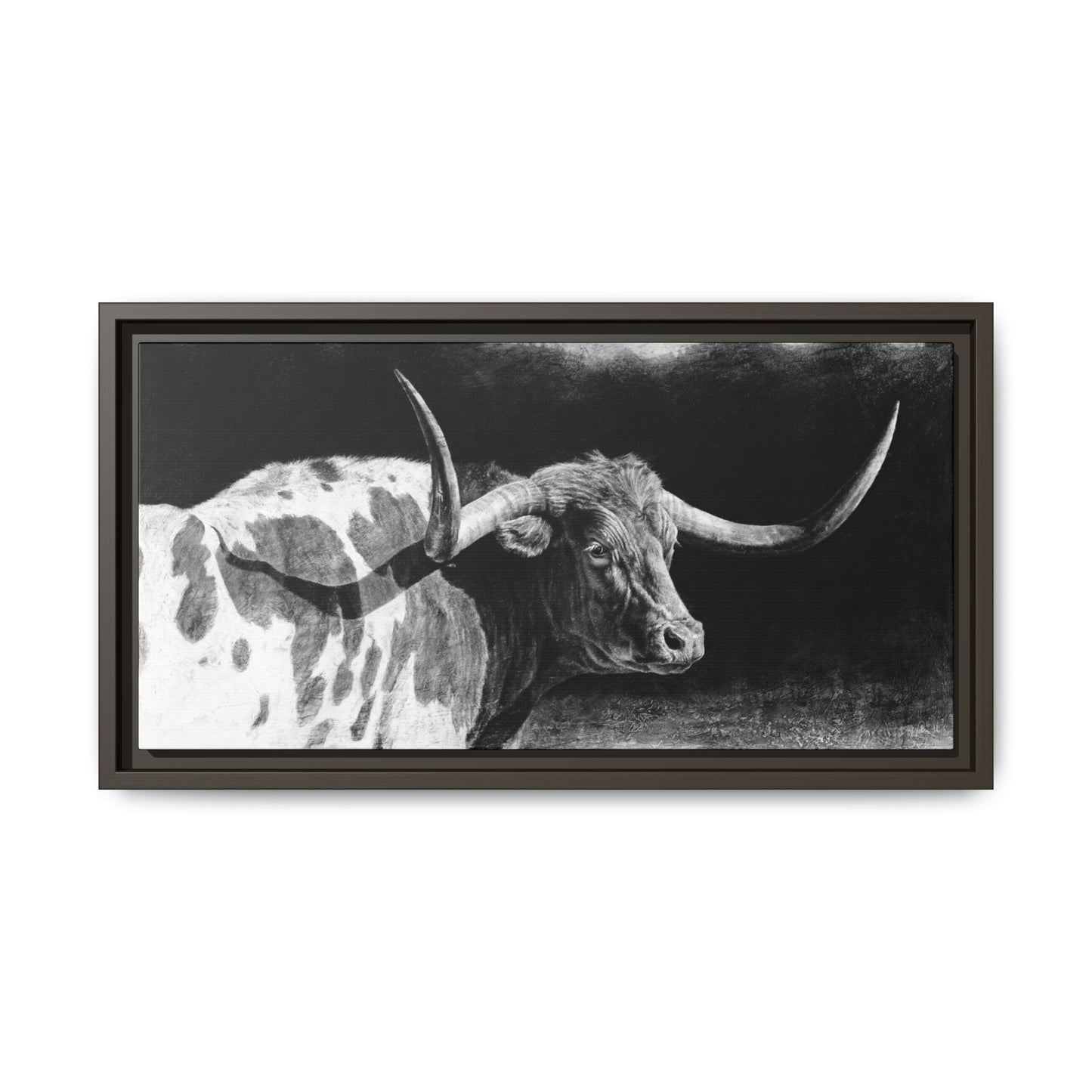 "Longhorn II" Framed Canvas