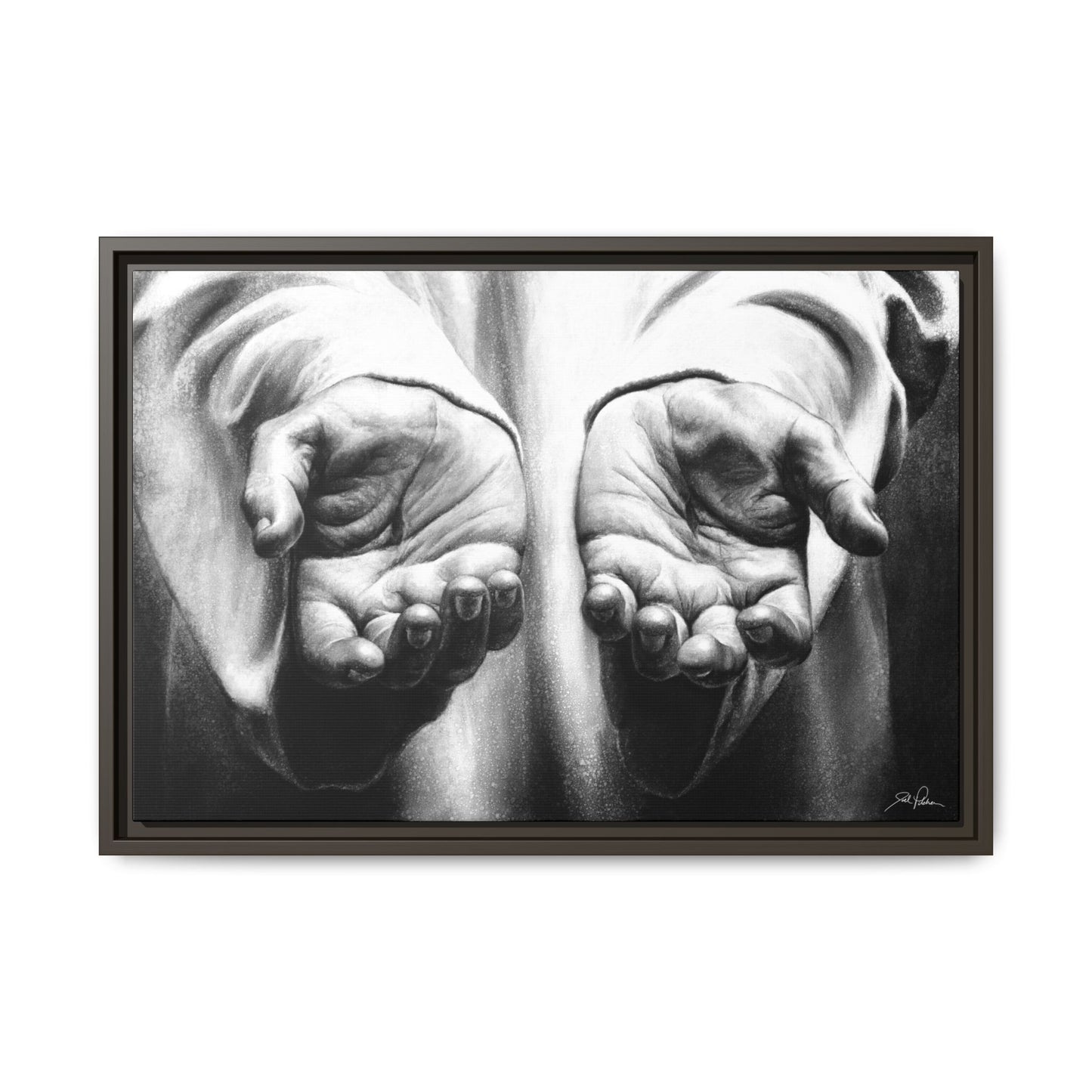 "His Hands" Framed Canvas
