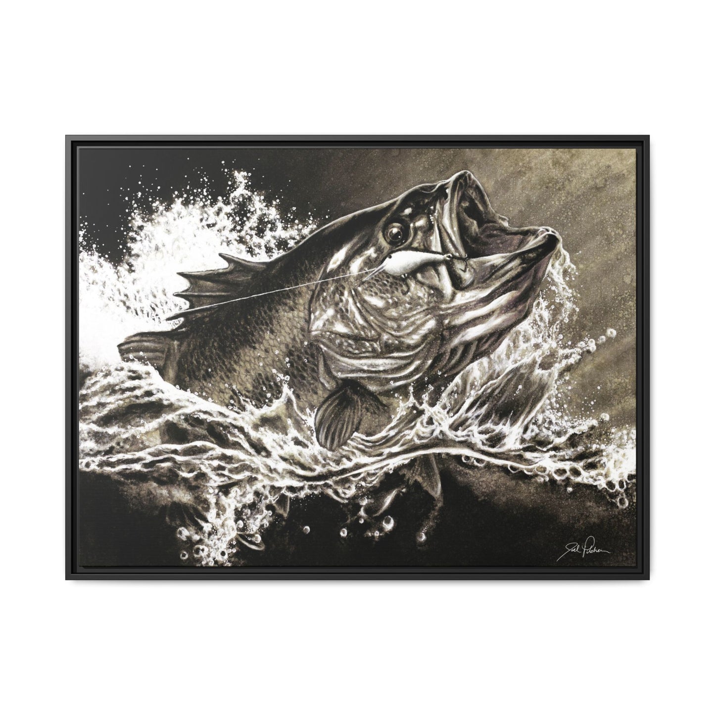 "Hooked" Framed Canvas